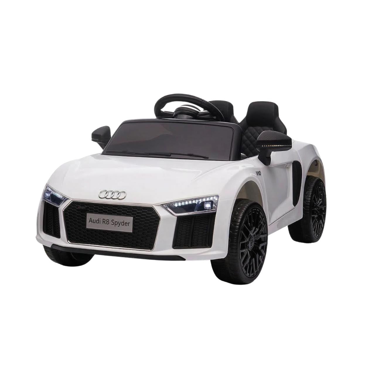 Licensed Audi R8 Spyder 12V Two-Seater Ride-On Car - White