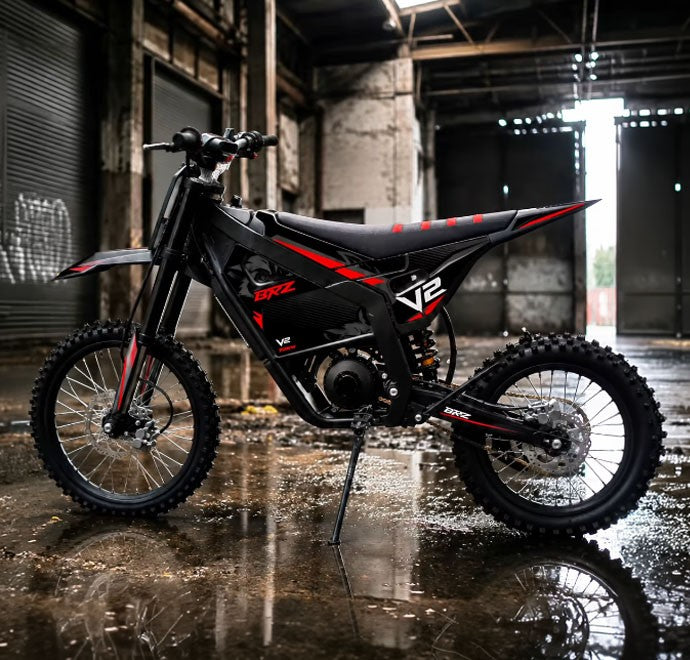 BRZ V2 10kW 72V electric dirt bike side profile