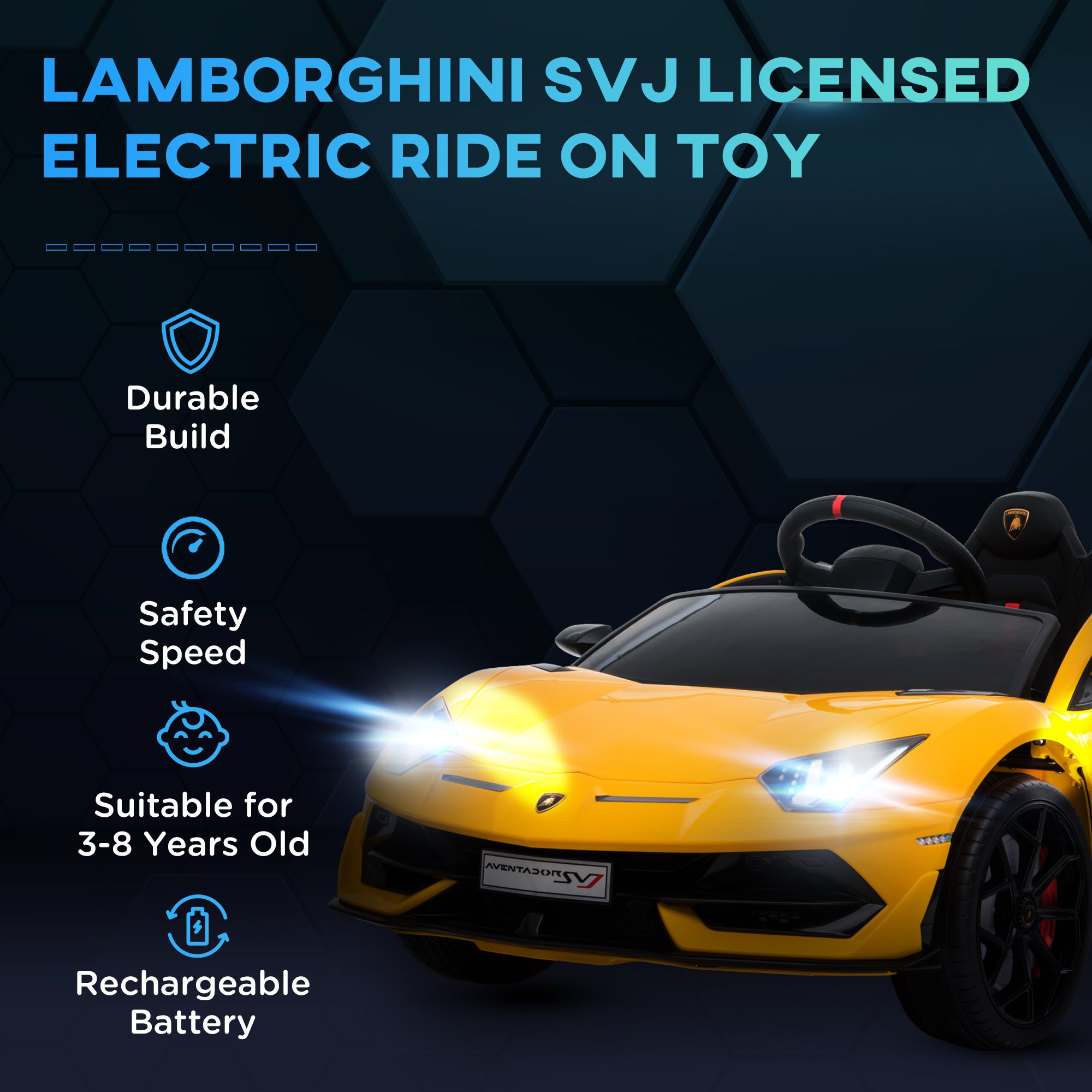 HOMCOM Lamborghini Aventador 12V Kids Ride-On Car