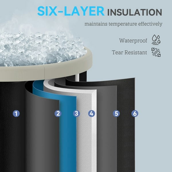 SPORTNOW 210L ice bath tub six layer insulation detail