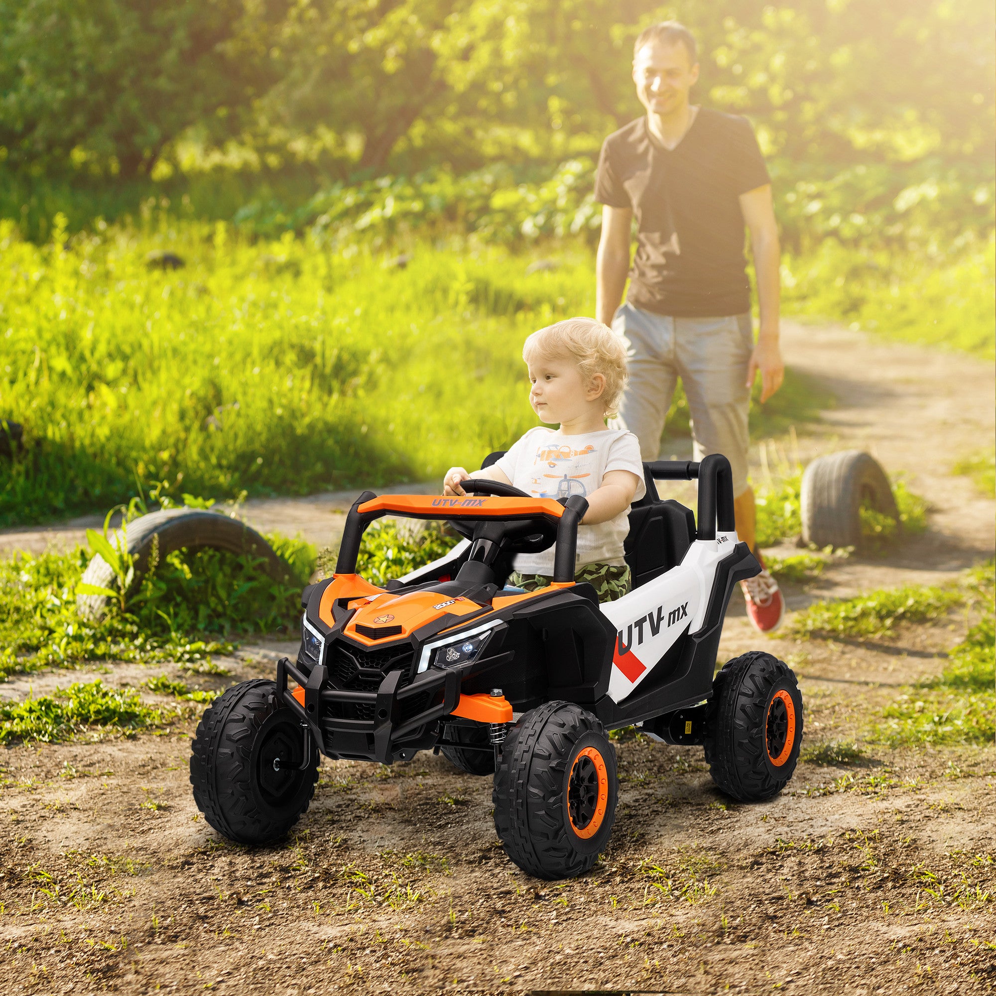 AIYAPLAY 12V Kids Electric Ride-On Car - Orange