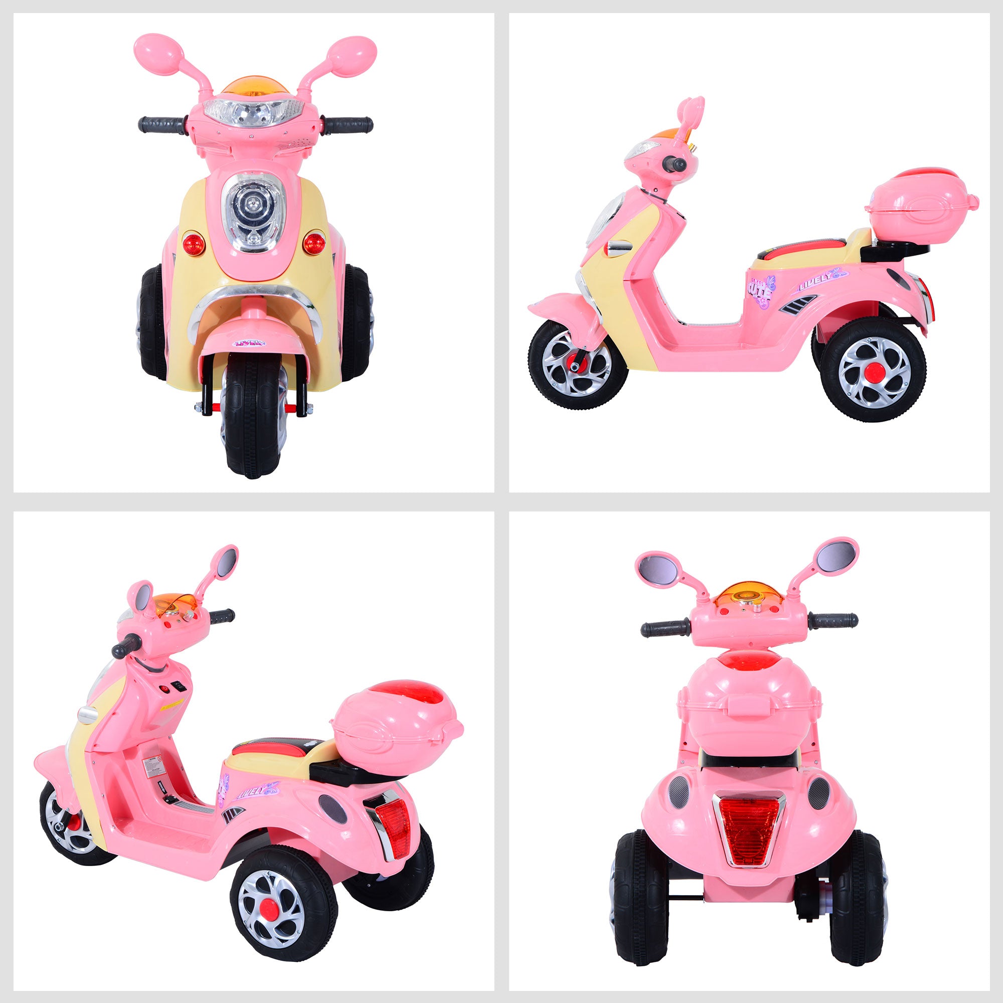 HOMCOM 6V Kids Electric Motorbike - Pink