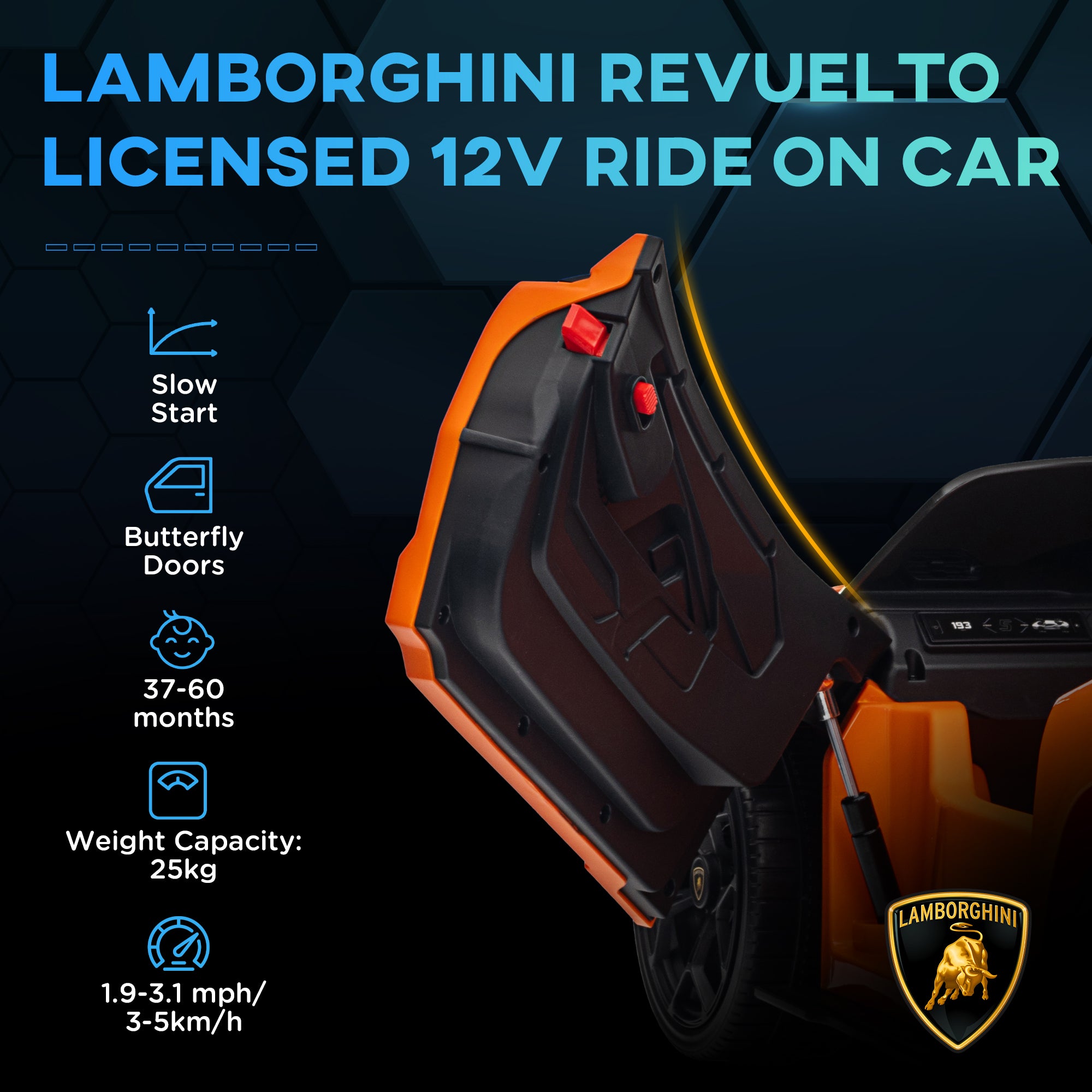 AIYAPLAY Lamborghini Revuelto 12V Kids Ride-On Car