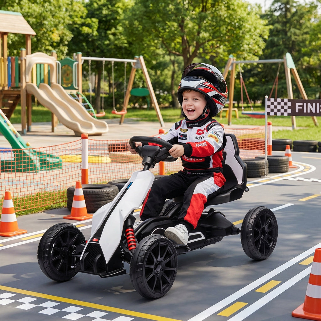 HOMCOM 12V Kids Electric Go-Kart - Pink