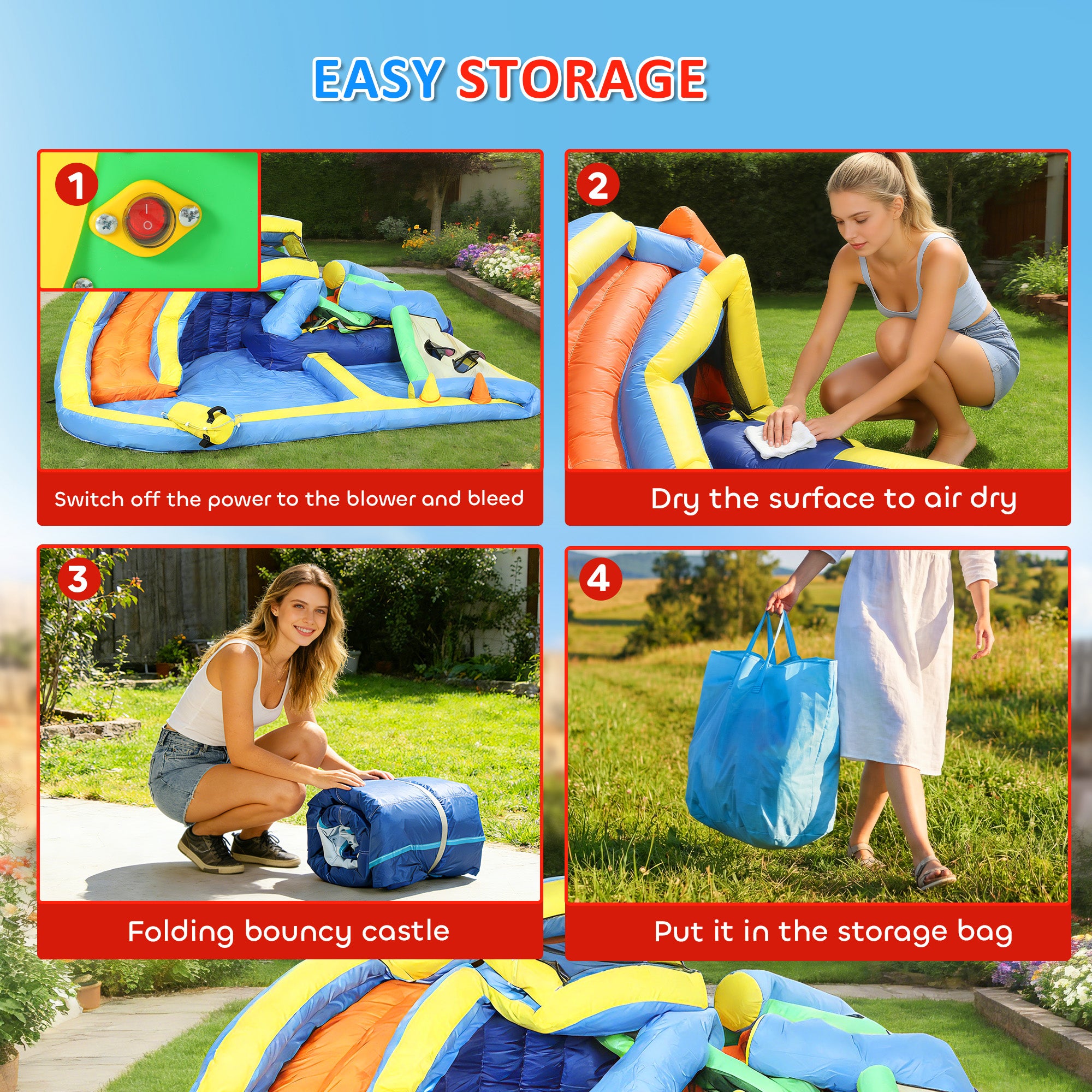 AIYAPLAY 8-in-1 Bounce House with Water Cannon