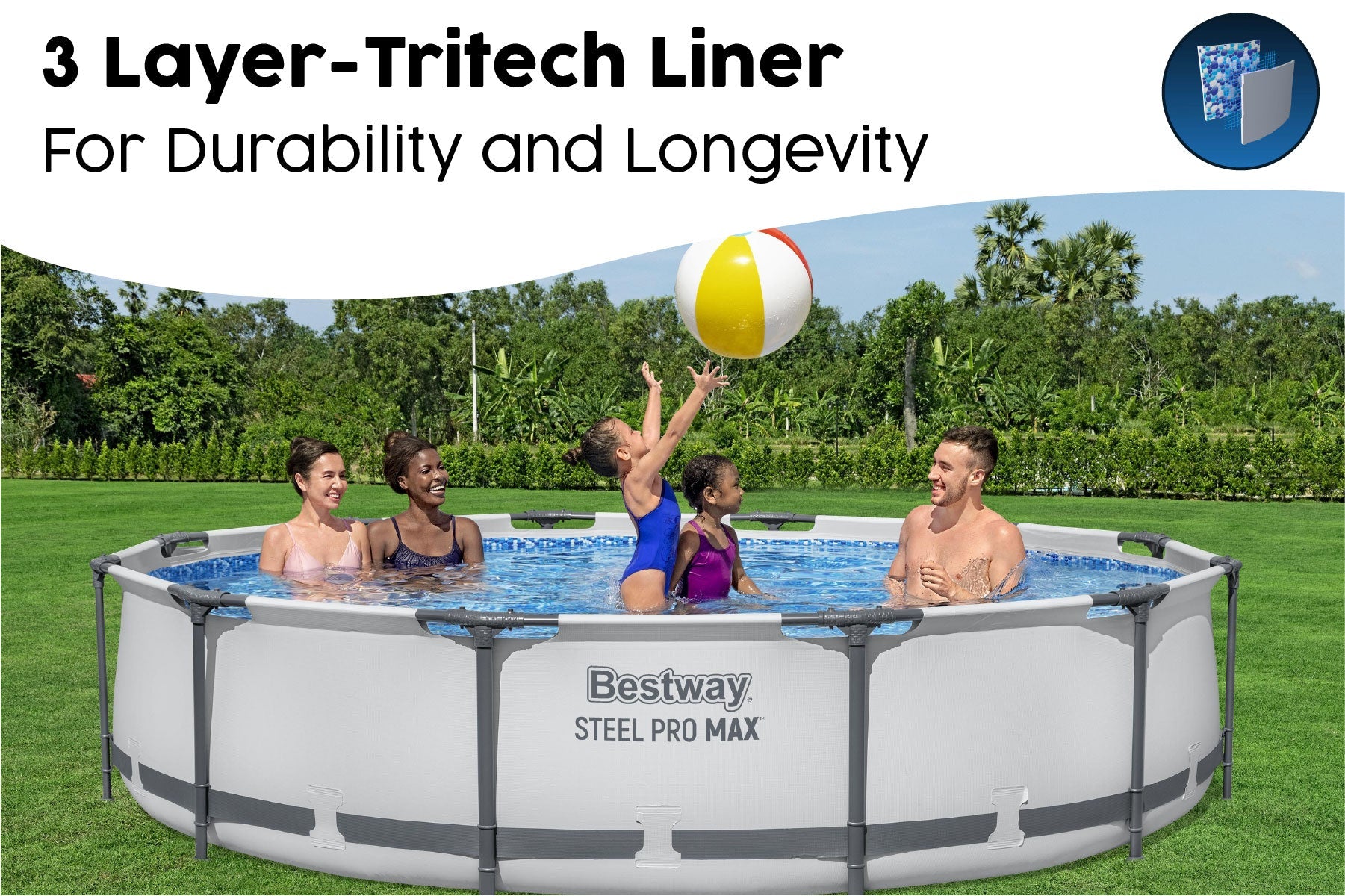 Bestway 15' x 48" Steel Pro Frame Pool Set - official Bestway gallery image 3