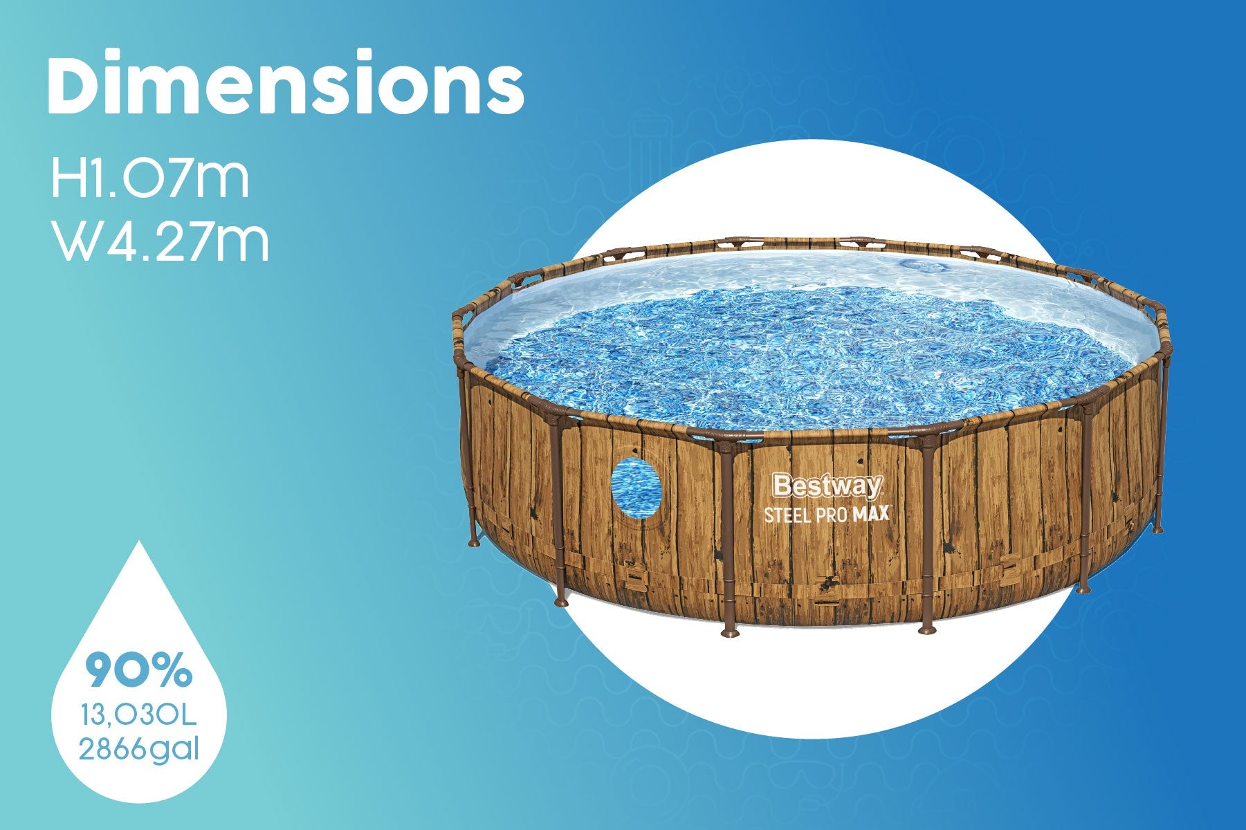 Bestway 14ft x 42in Steel Pro MAX Splashview Pool Set product image