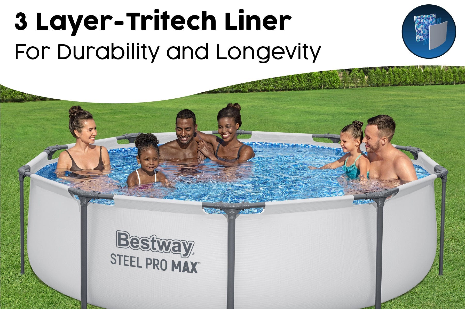Bestway 10' x 30" Steel Pro Max Frame Pool Set - official Bestway gallery image 3