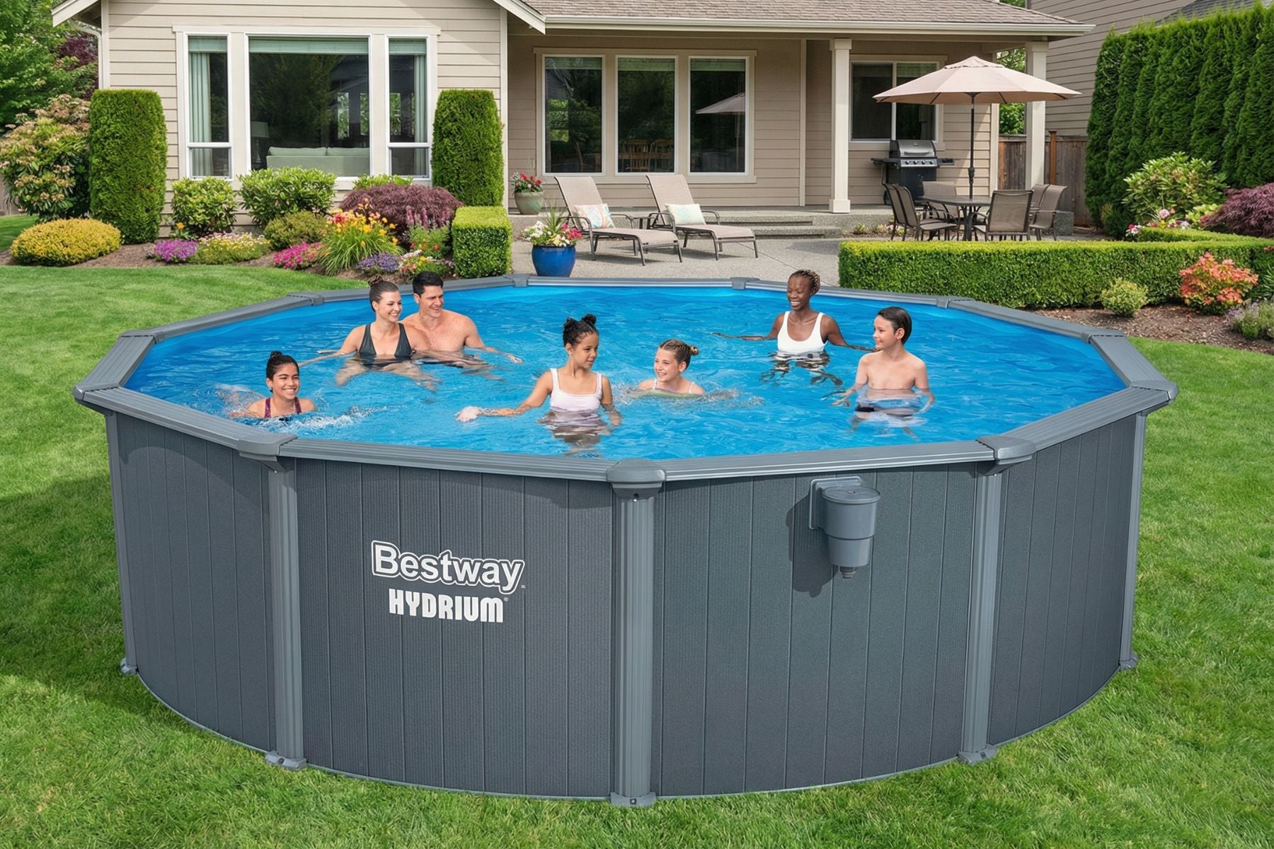 Bestway Hydrium 16ft x 52in Round Steel Wall Above Ground Pool Set - image 2