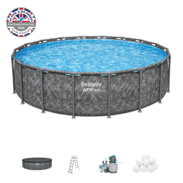 Bestway 18' x 52" APX 365 Round Pool Set above ground pool