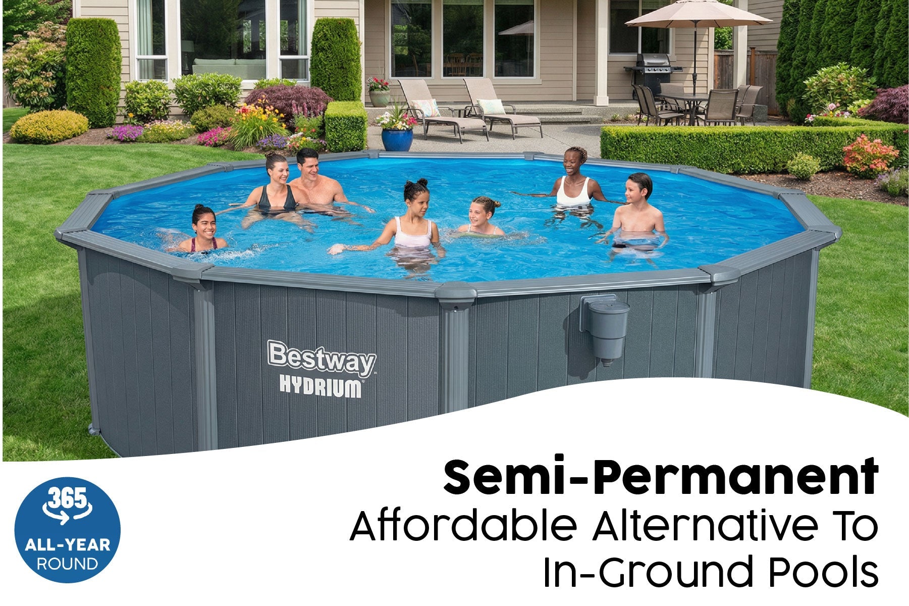 Bestway Hydrium 16ft x 52in Round Steel Wall Above Ground Pool Set - image 3