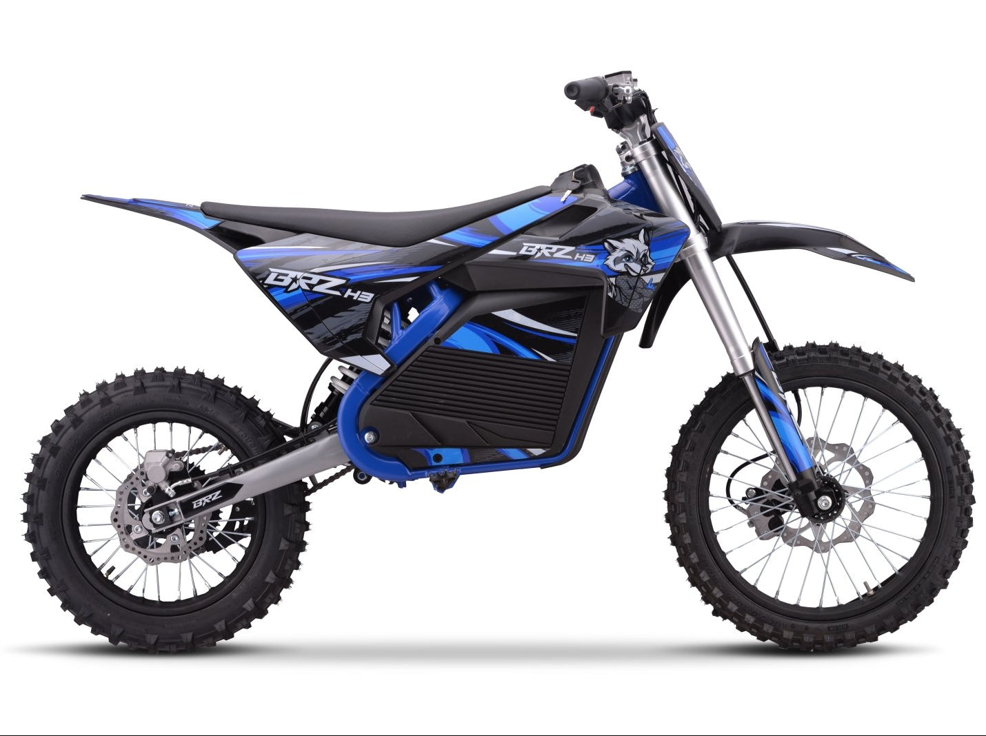 BRZ Neon Thunder Pro 72V 5000W Electric Dirt Bike 17/14 - Blue side profile