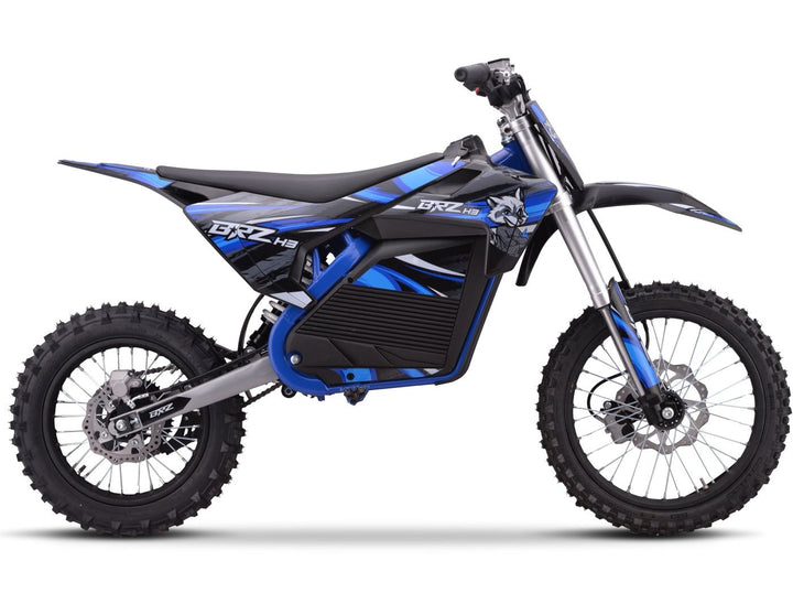 BRZ Neon Thunder Pro 72V 5000W Electric Dirt Bike 17/14 - Blue side profile