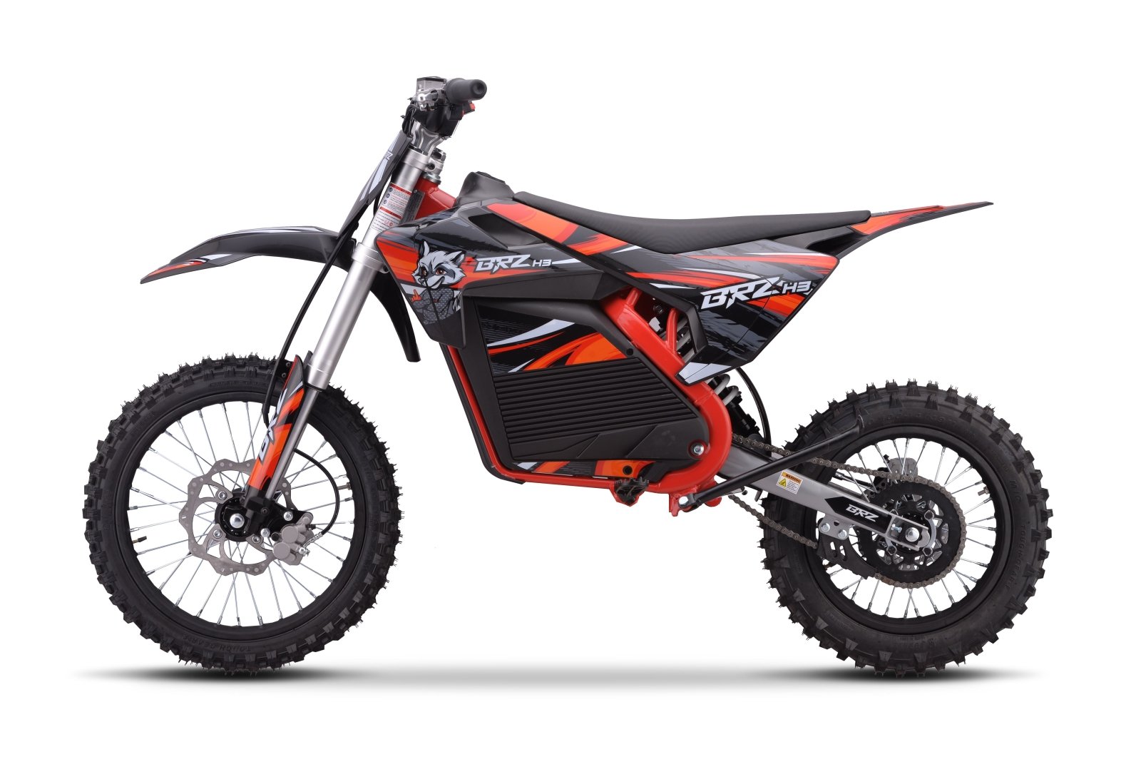 BRZ Neon Thunder Pro 72V 5000W Electric Dirt Bike 17/14 - red side profile