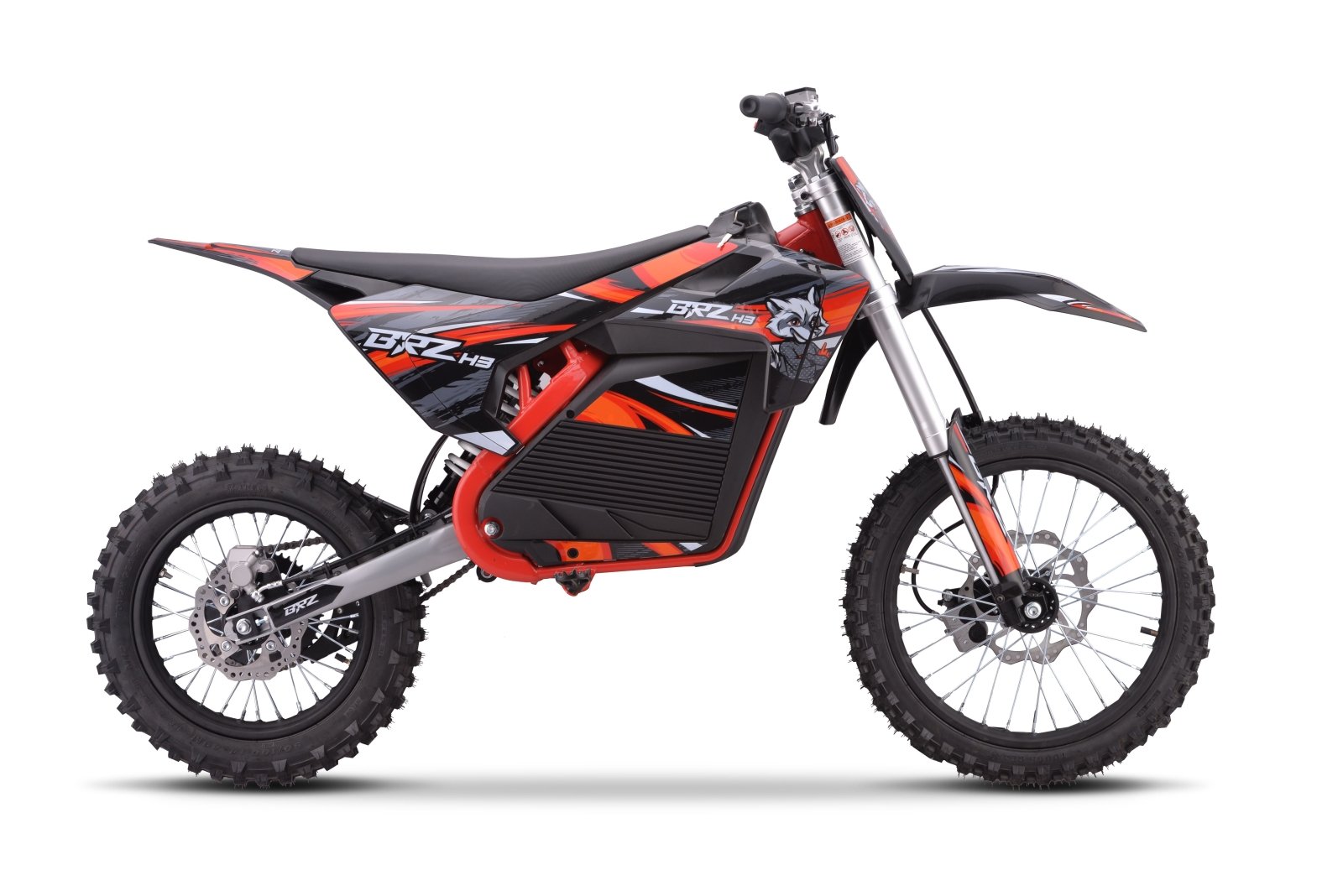 BRZ Neon Thunder Pro 72V 5000W Electric Dirt Bike 17/14 - Red side profile