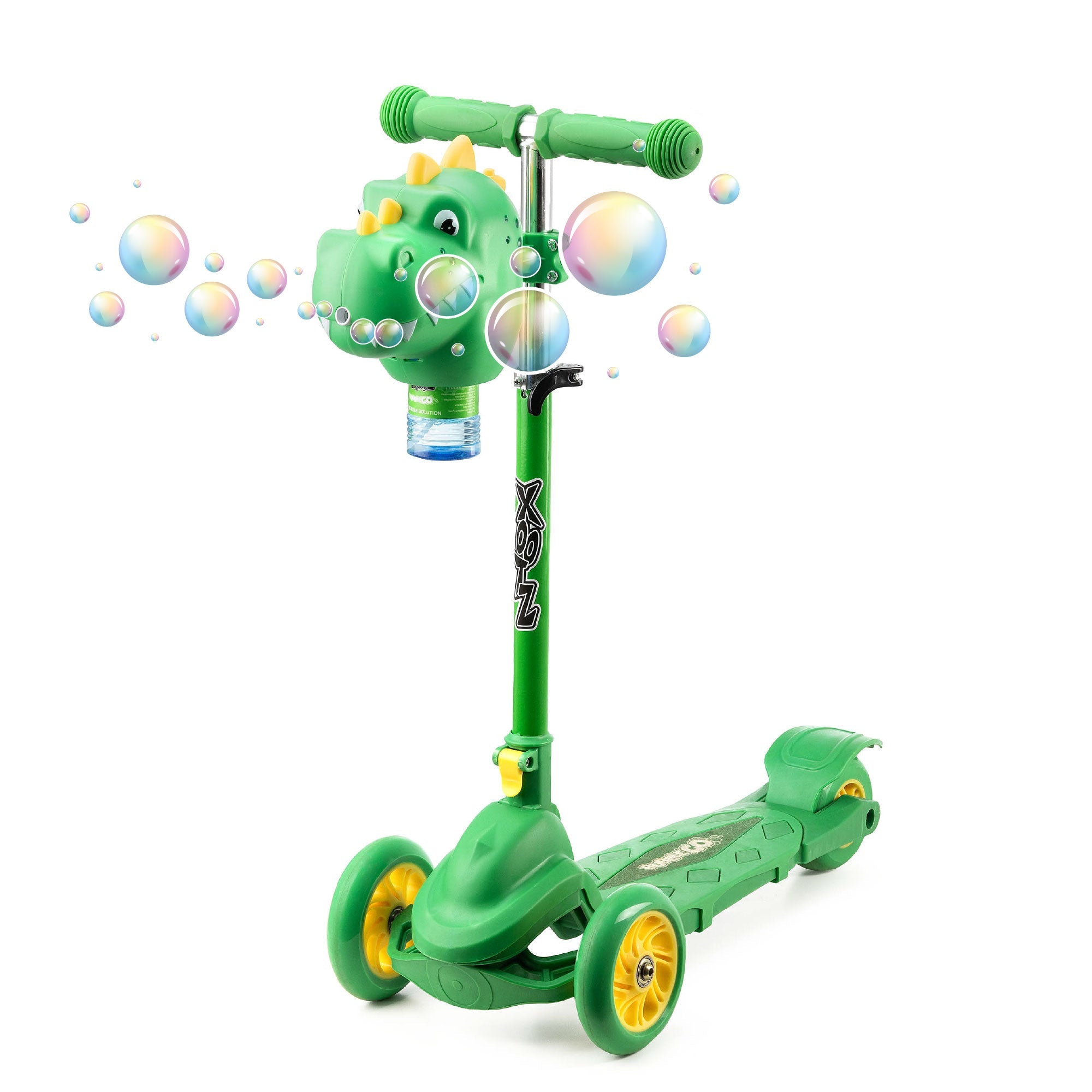 Xootz Bubble Go Dinosaur Tri-Scooter - Green