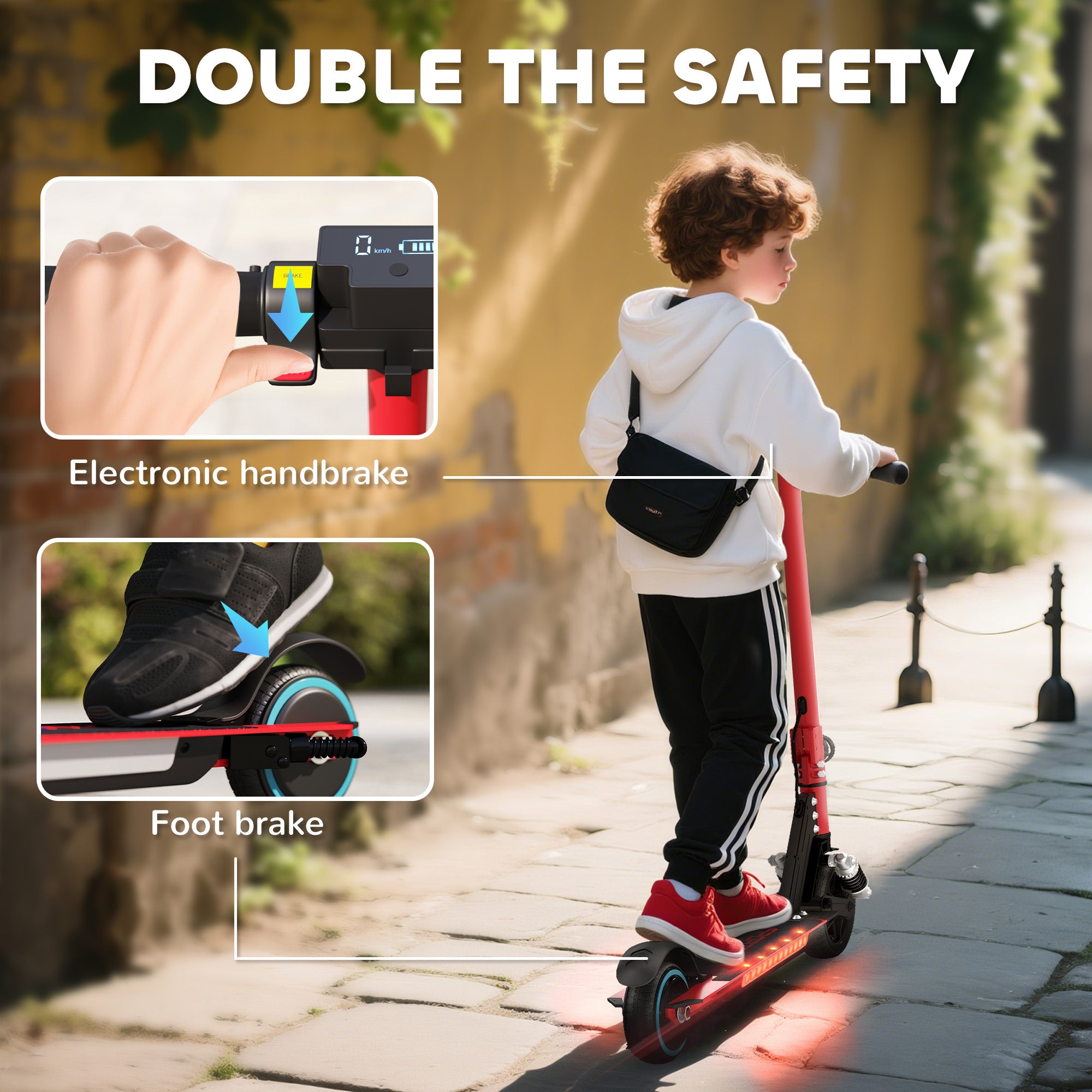 SPORTNOW Kids Electric Scooter with Suspension