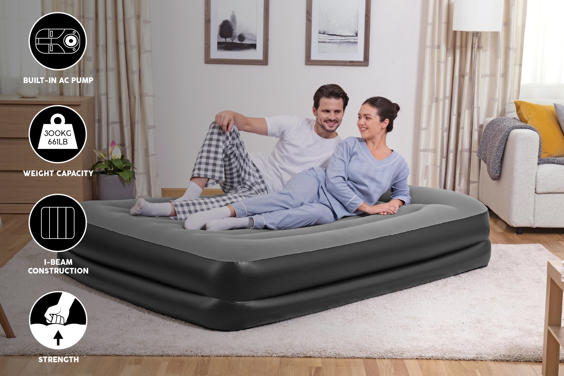 Bestway 80" x 60" TriTech Airbed Queen