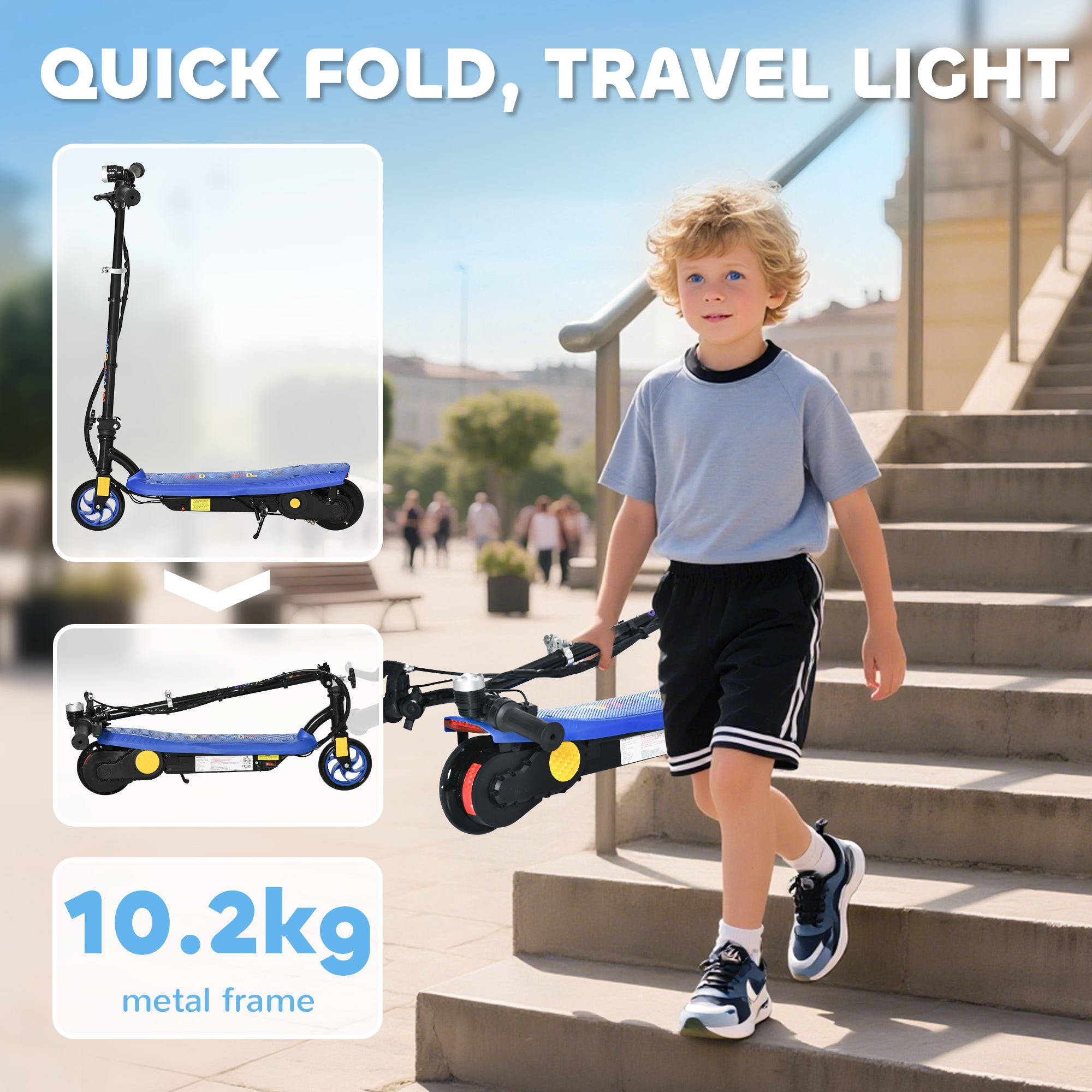 HOMCOM Kids Electric Scooter with LED Lights