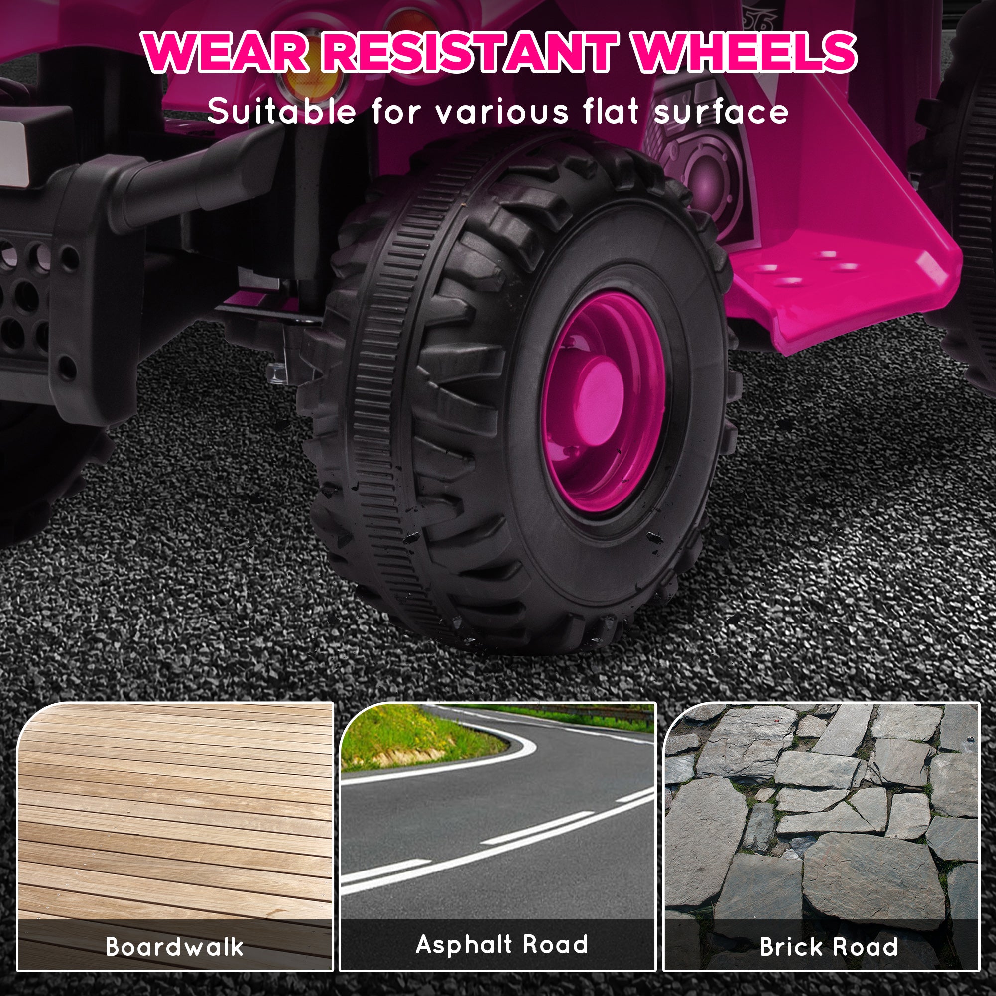 AIYAPLAY 6V Kids Electric Quad Bike - Pink