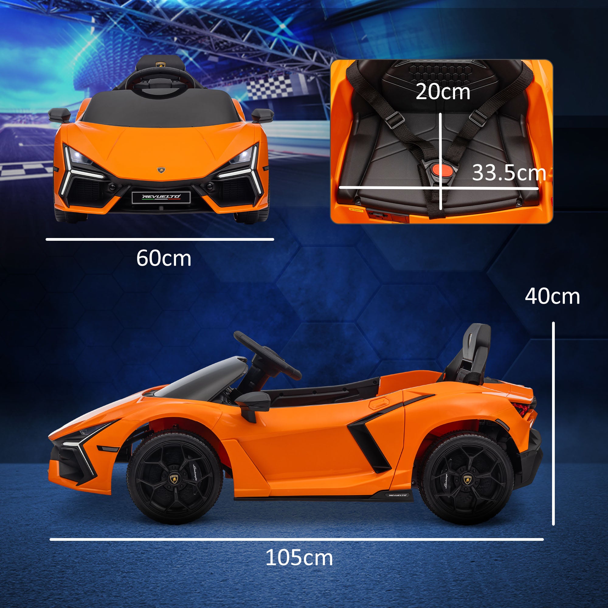 AIYAPLAY Lamborghini Revuelto 12V Kids Ride-On Car