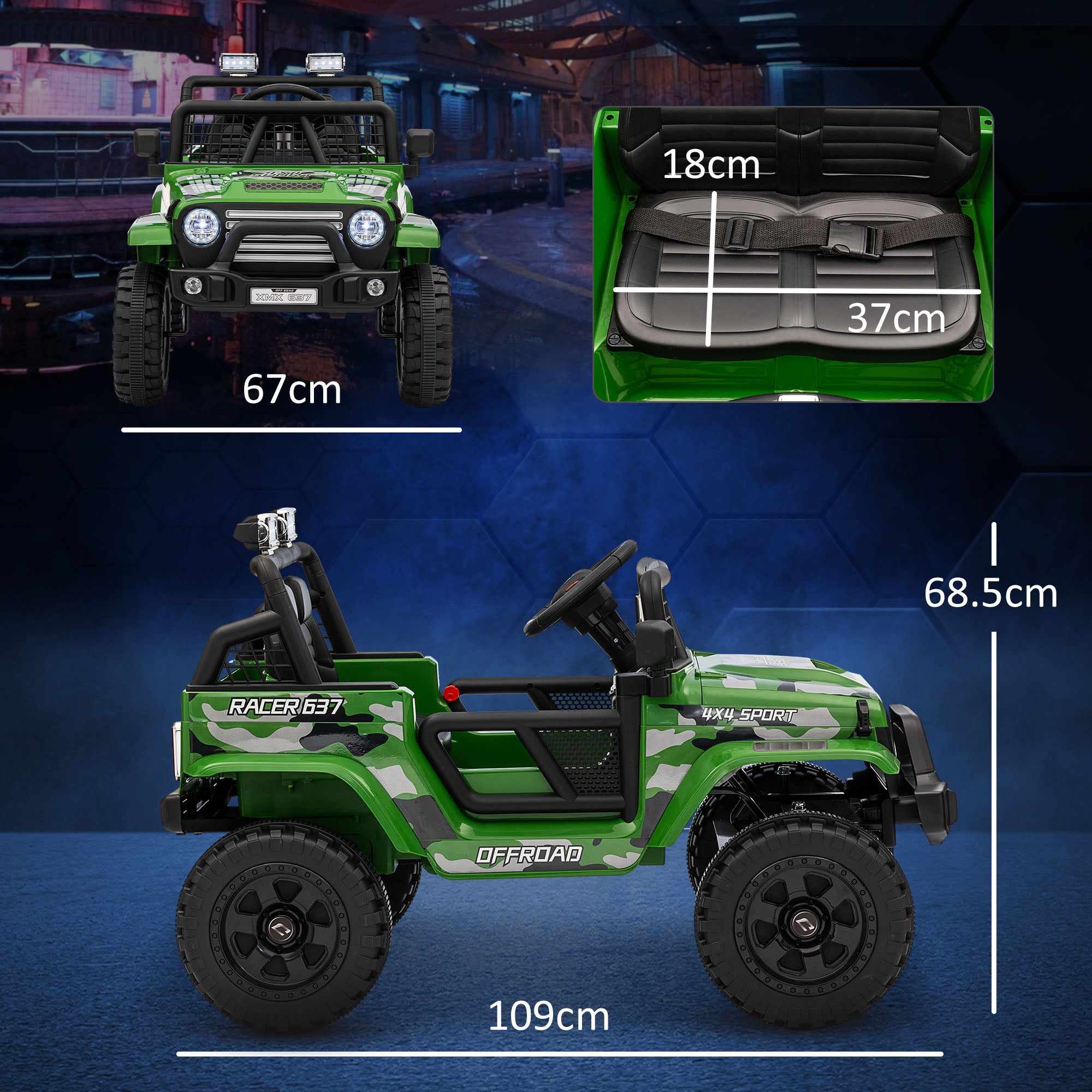 AIYAPLAY 12V Kids Ride-On Truck - Blue