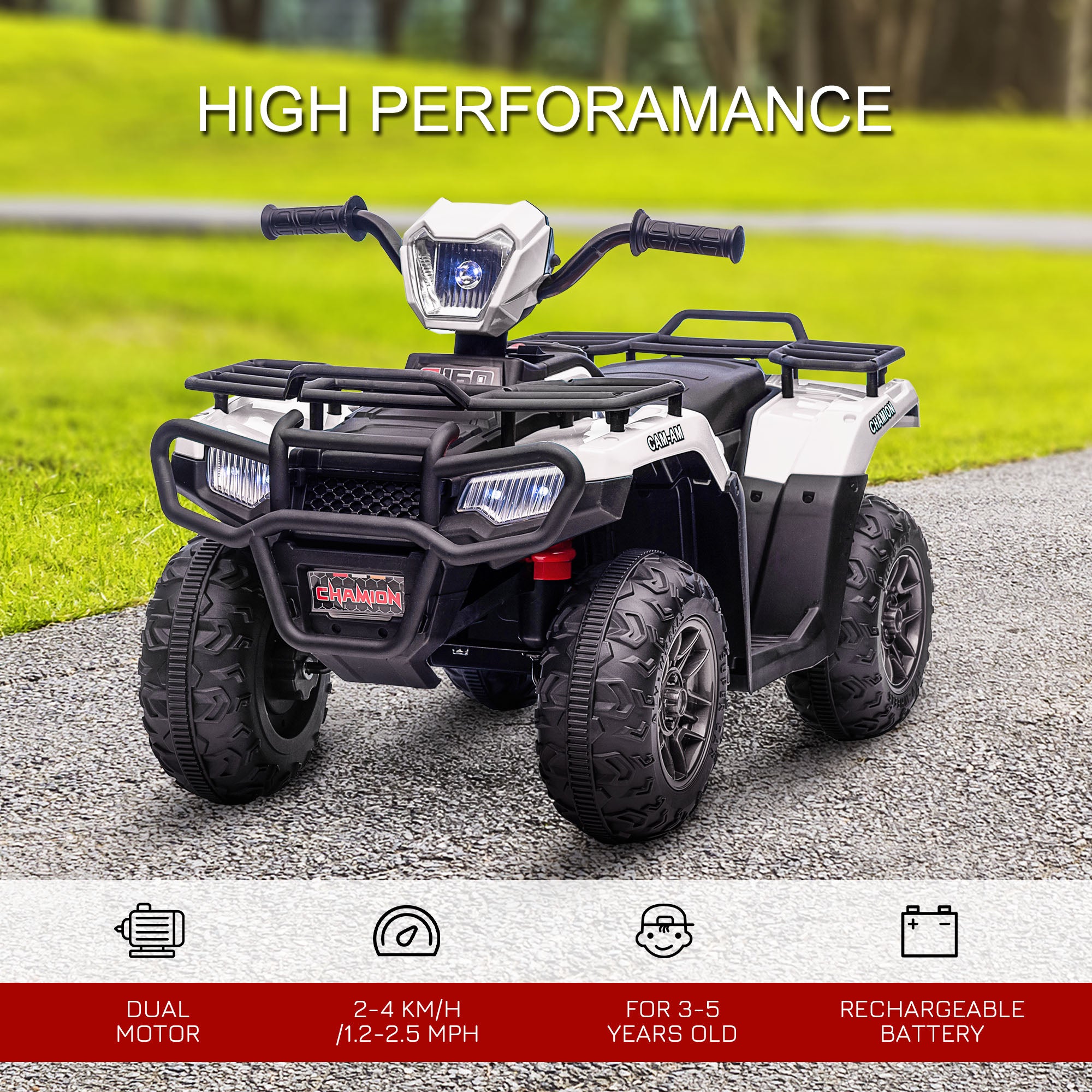 HOMCOM 12V Kids Electric Quad Bike - Green
