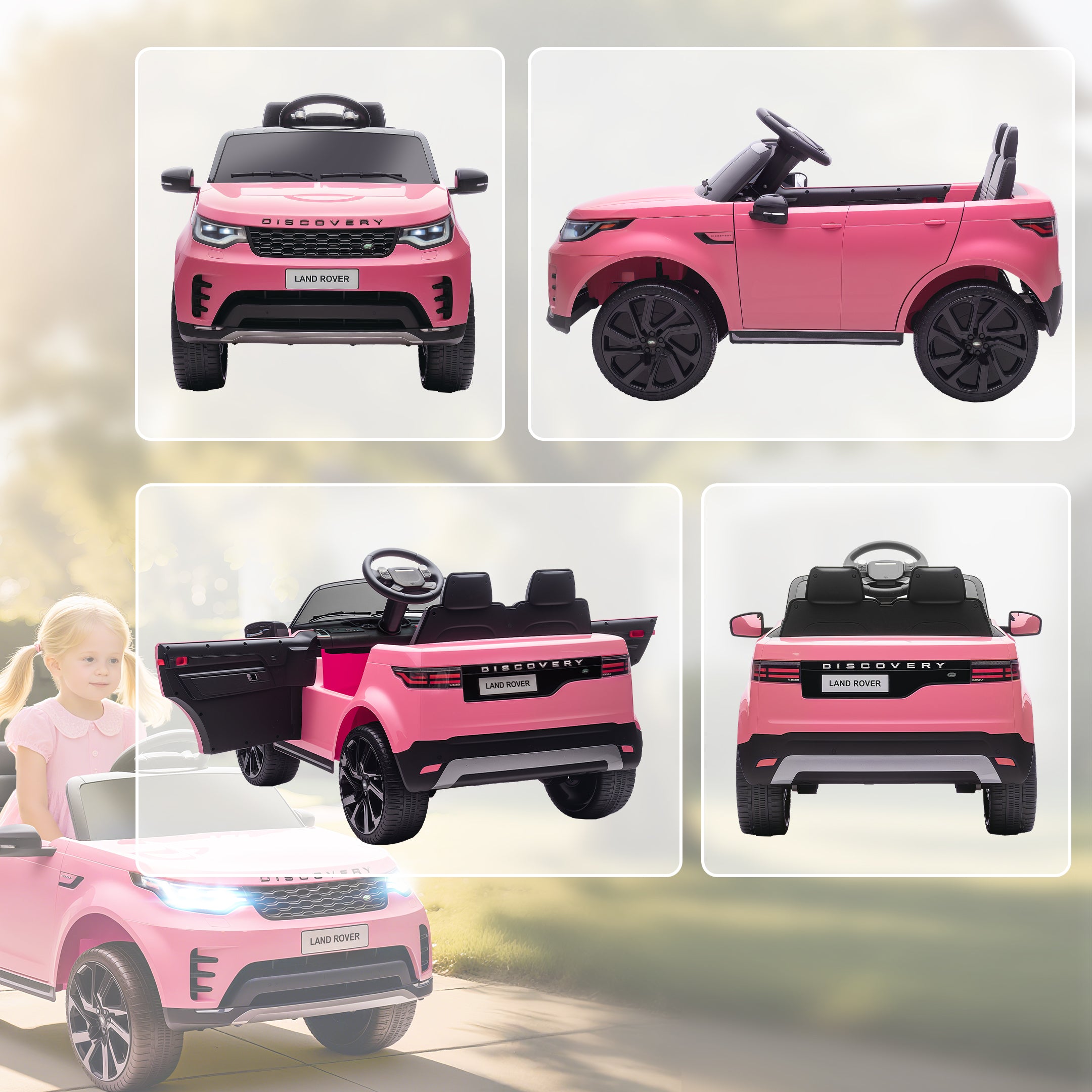 AIYAPLAY Land Rover Discovery 12V Kids Ride-On Car - Pink