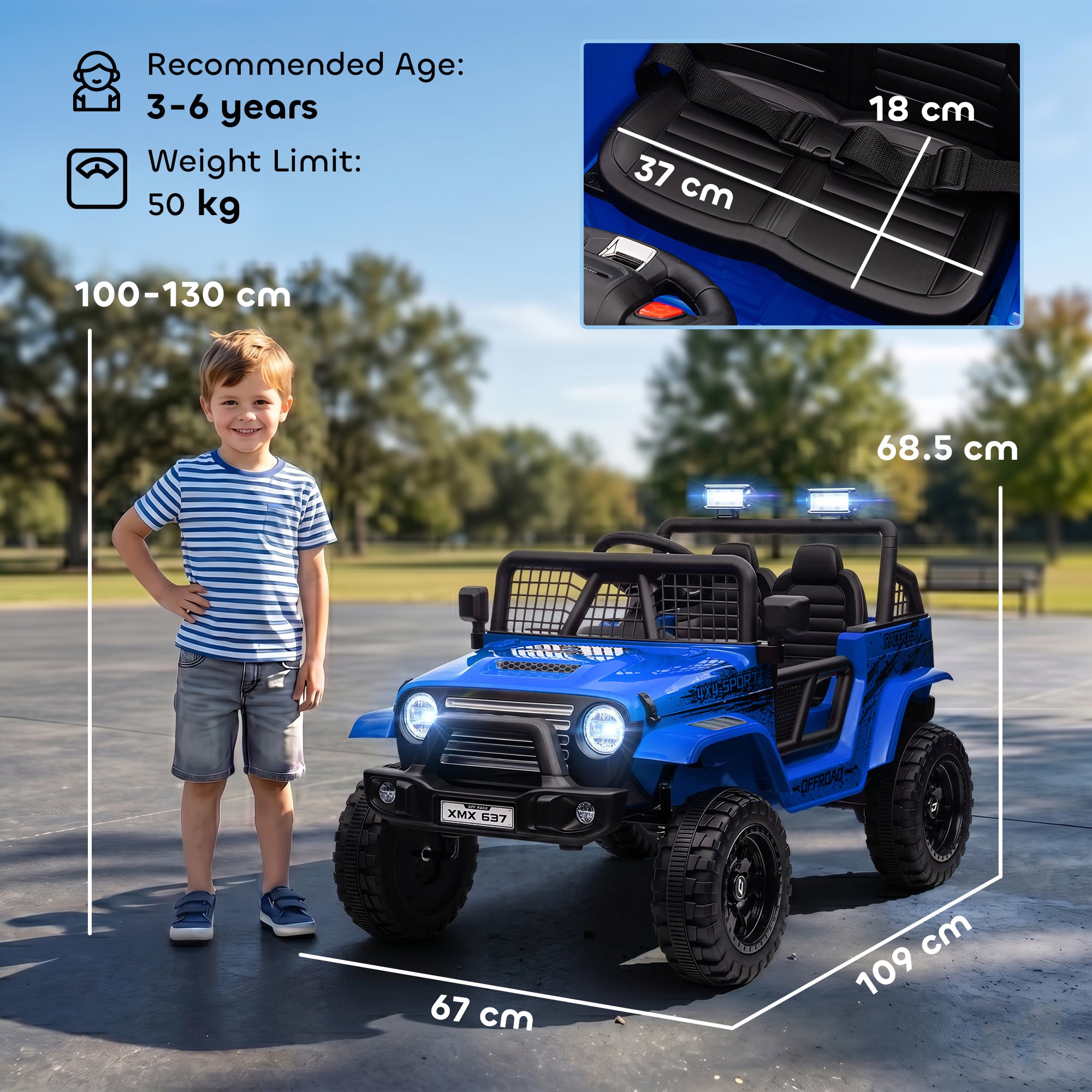 AIYAPLAY 12V Kids Ride-On Truck - Blue