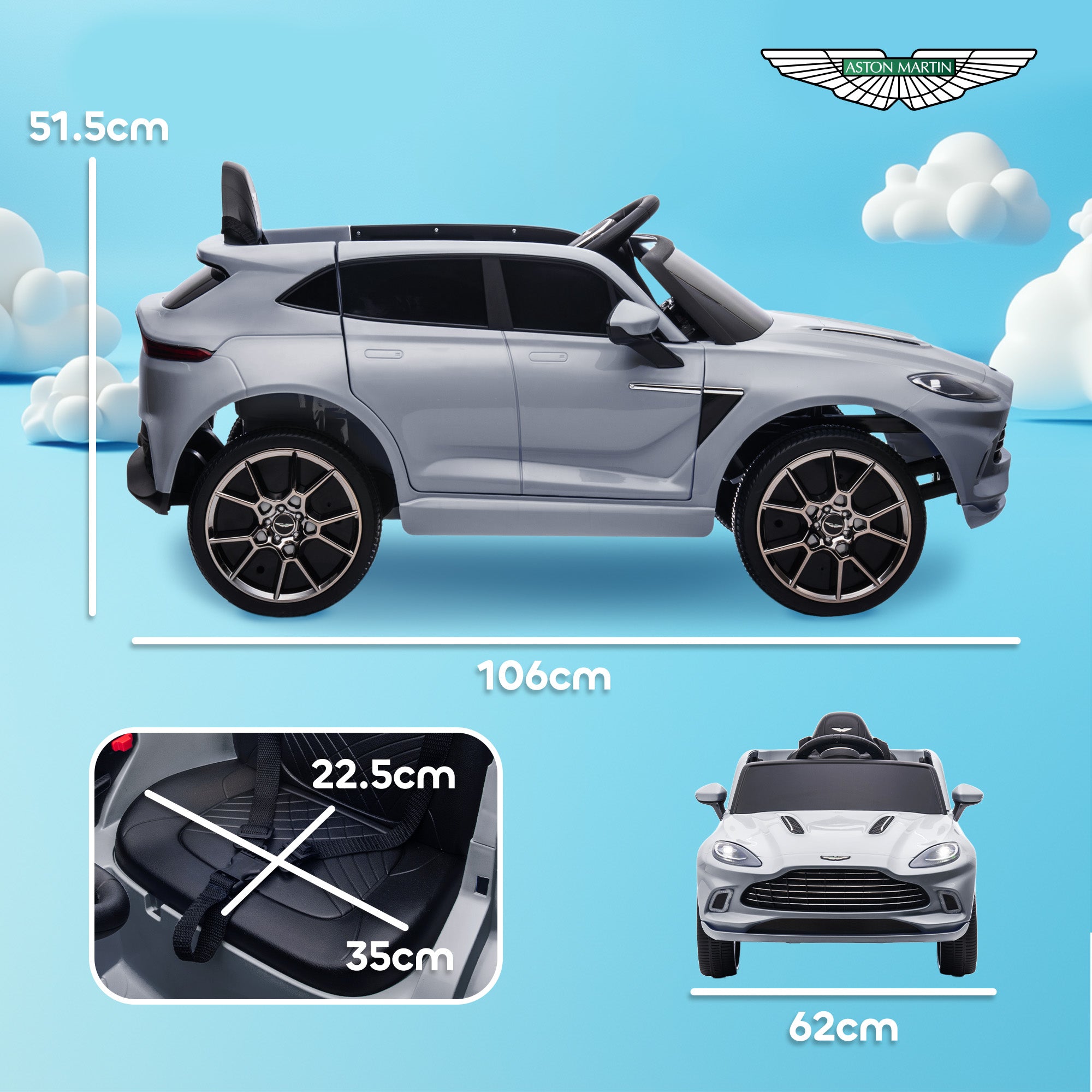 AIYAPLAY Aston Martin DBX 12V Kids Ride-On Car