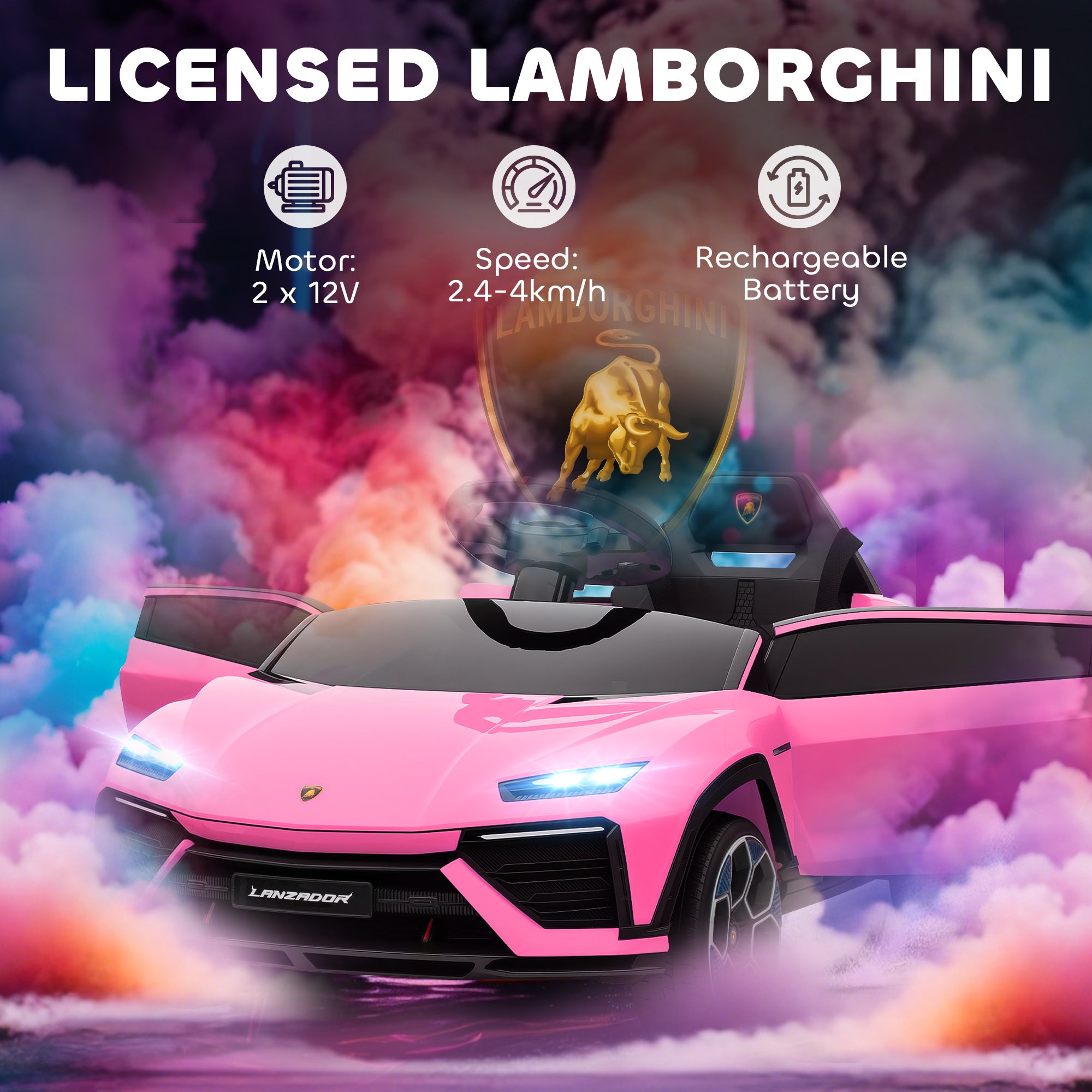 AIYAPLAY Lamborghini 12V Kids Electric Ride-On Car