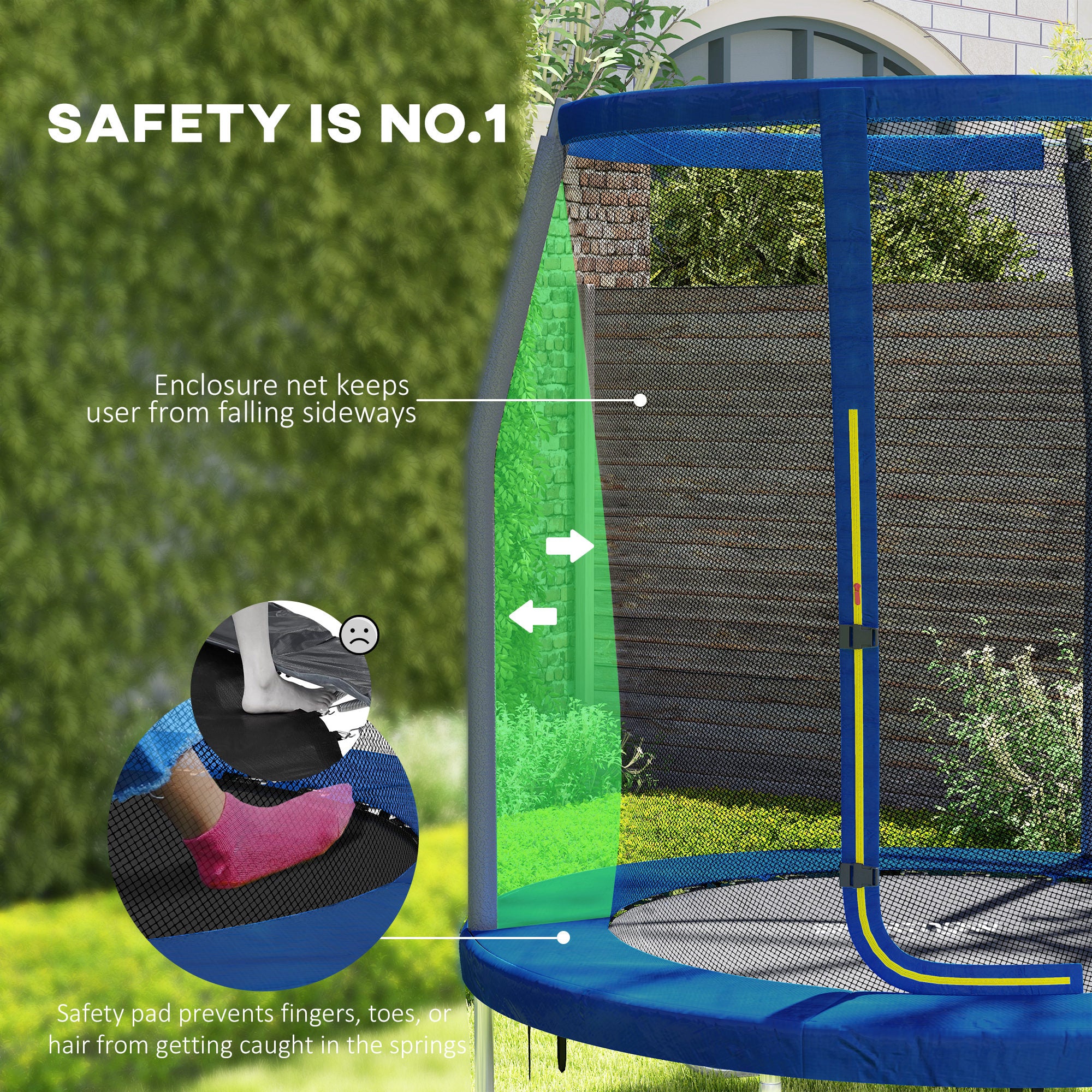 SPORTNOW 6ft Trampoline with Safety Enclosure Net 3
