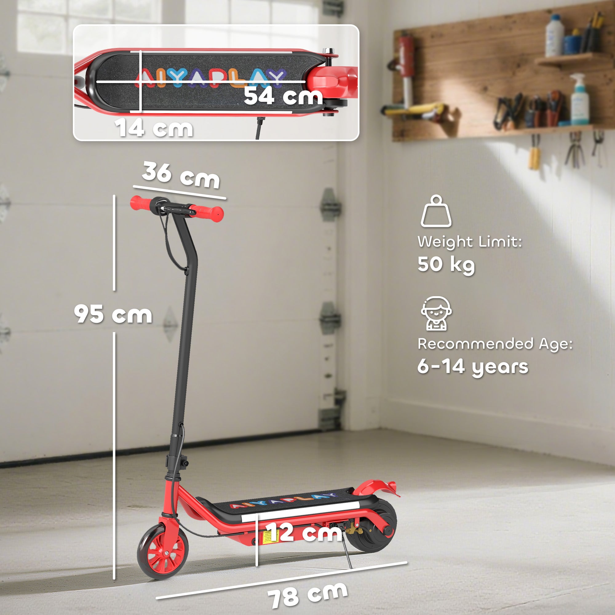 AIYAPLAY Kids Electric Scooter Dual Brakes
