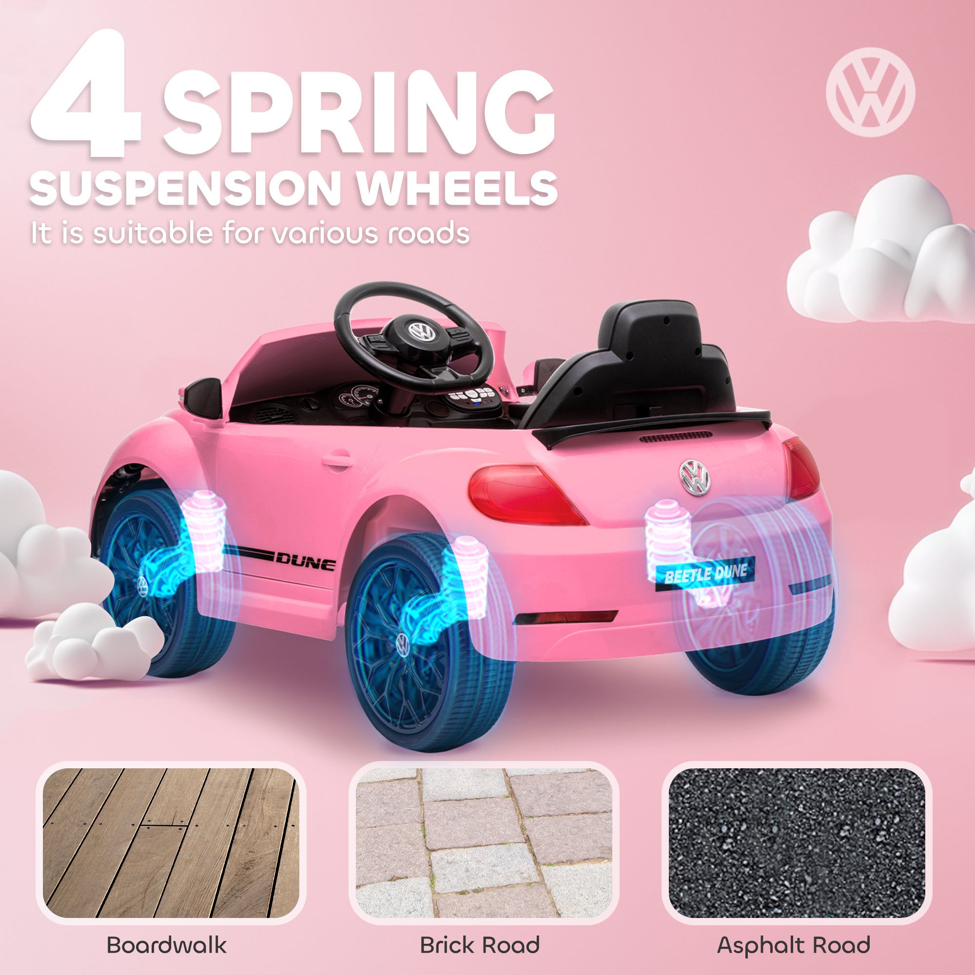 AIYAPLAY Volkswagen Beetle 12V Kids Ride-On Car