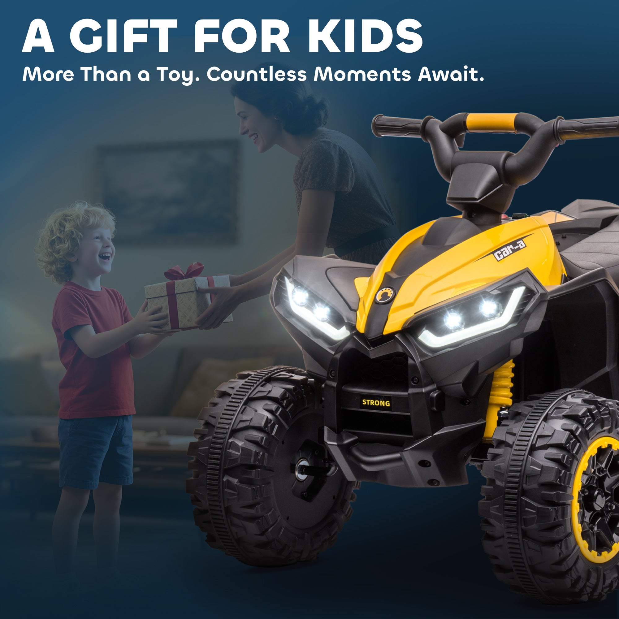 HOMCOM 12V Kids Electric Quad Bike - Yellow