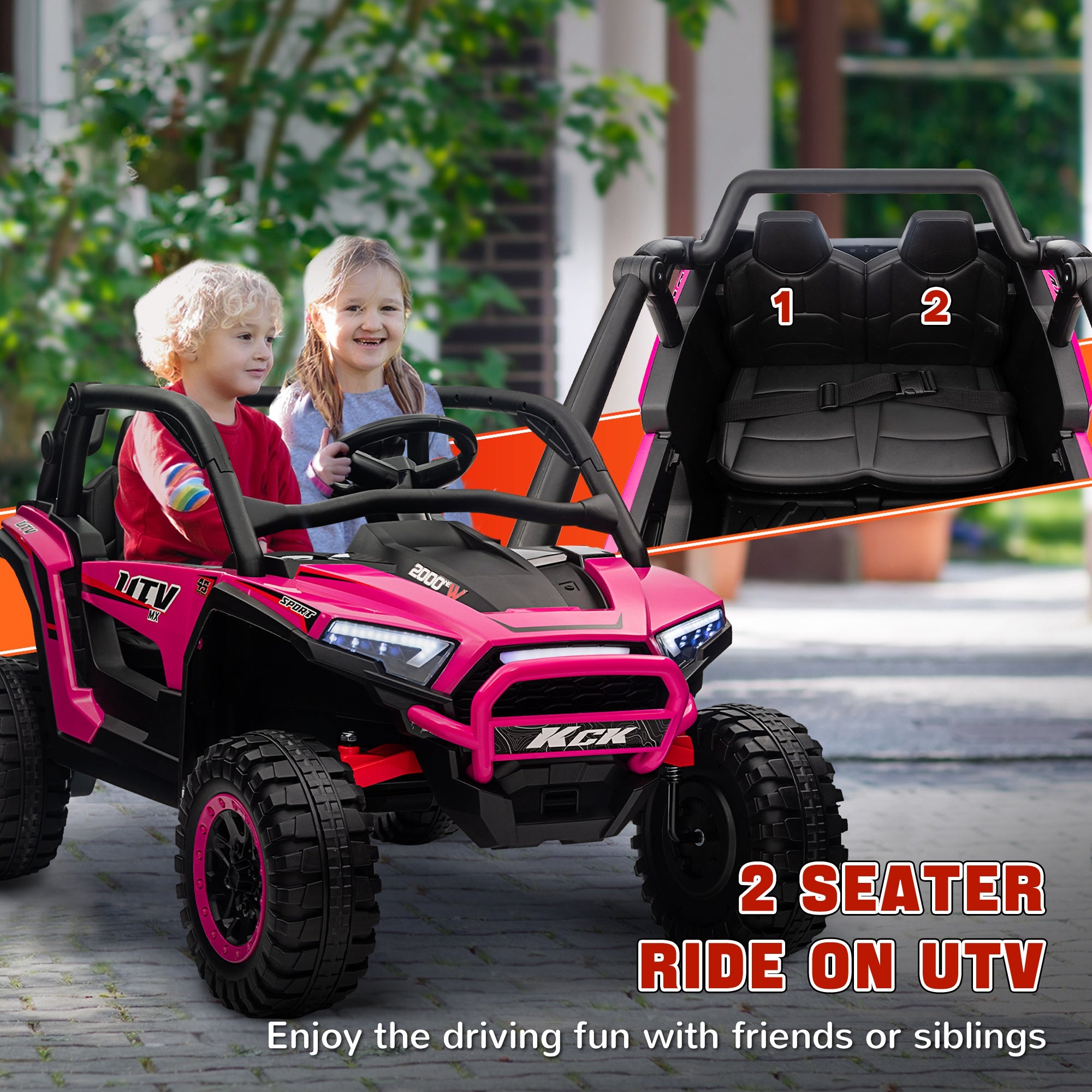 AIYAPLAY 24V Two-Seater Kids Ride-On Truck