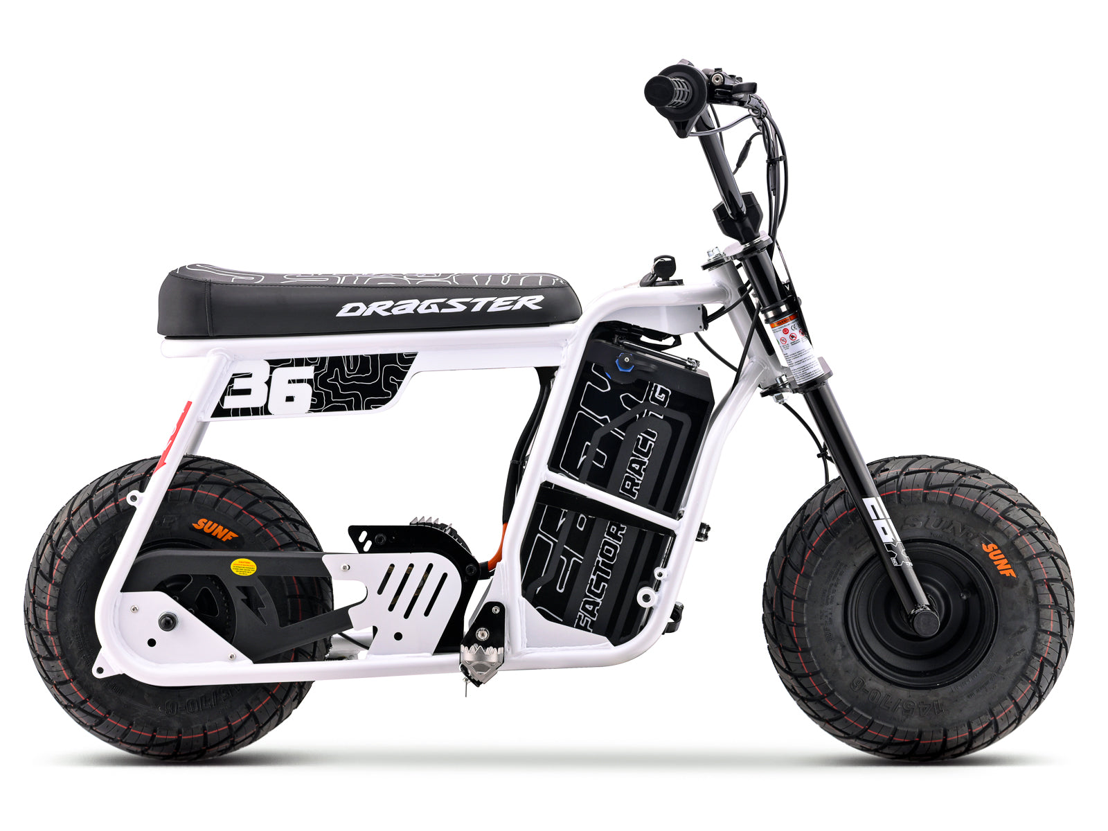 Dragster 60R Electric Mini Bike - White