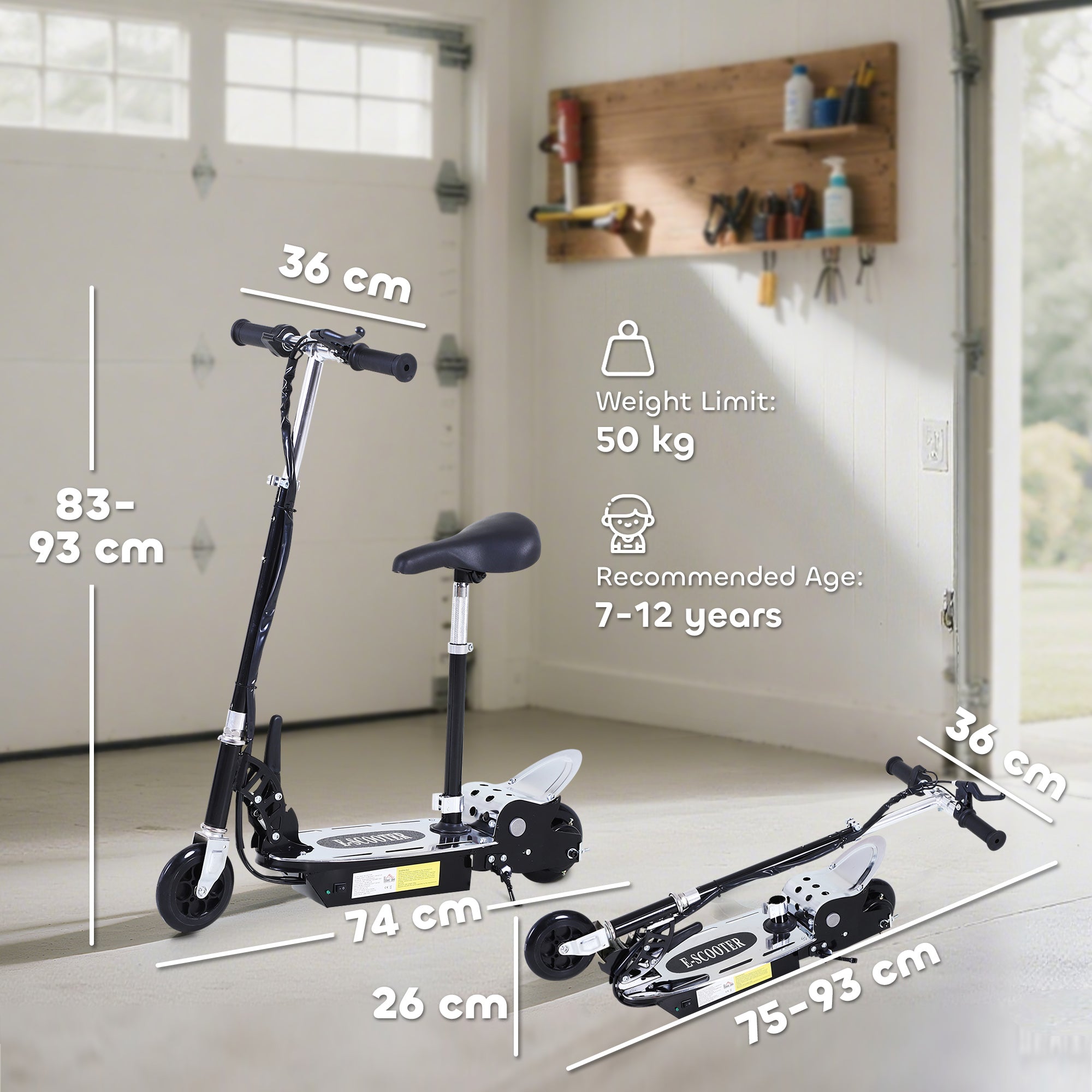 HOMCOM Kids Electric Scooter with Seat