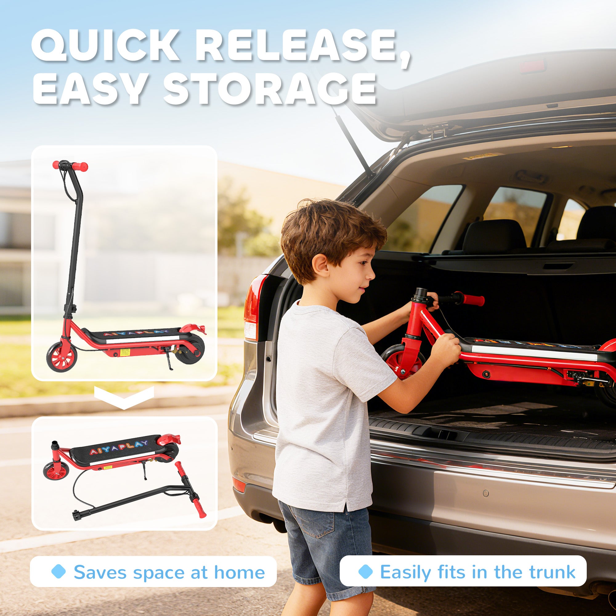 AIYAPLAY Kids Electric Scooter Dual Brakes