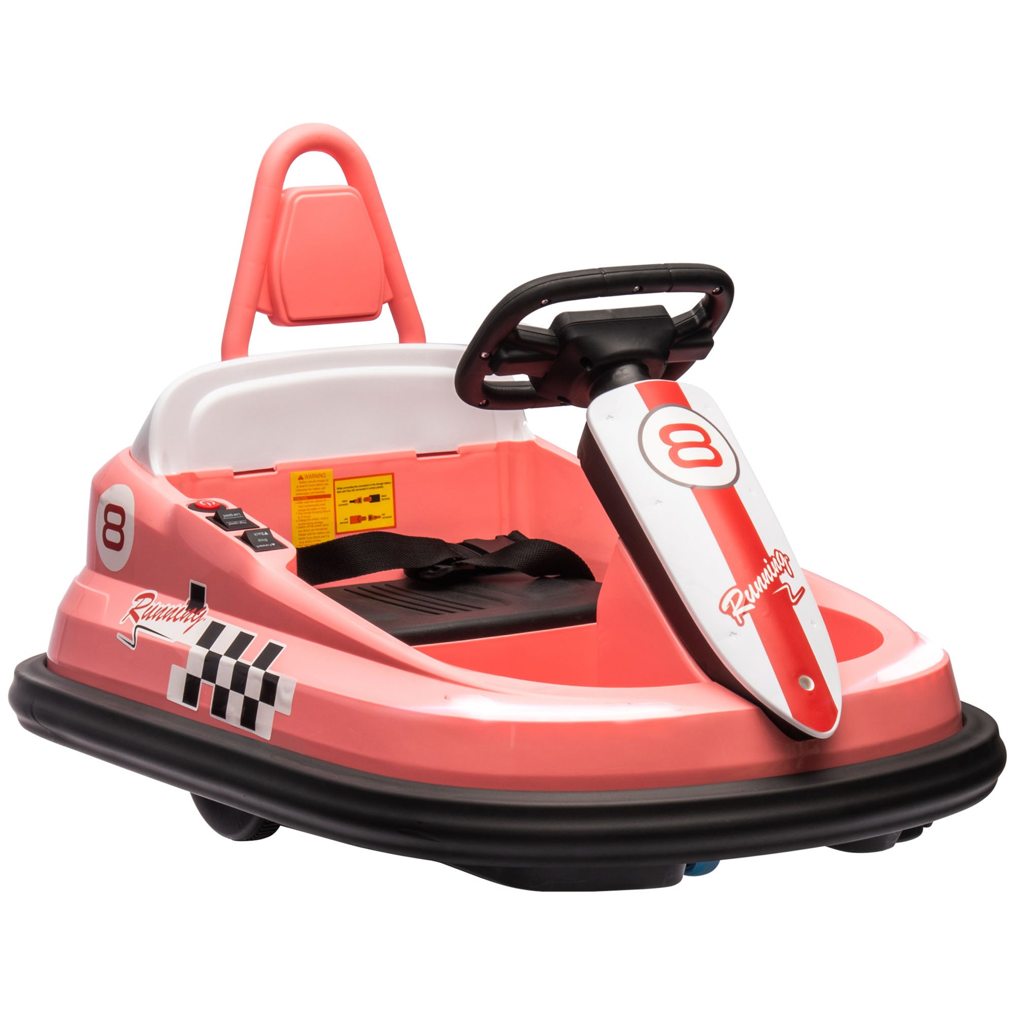 HOMCOM 6V Kids Bumper Car with Music & Lights - Pink