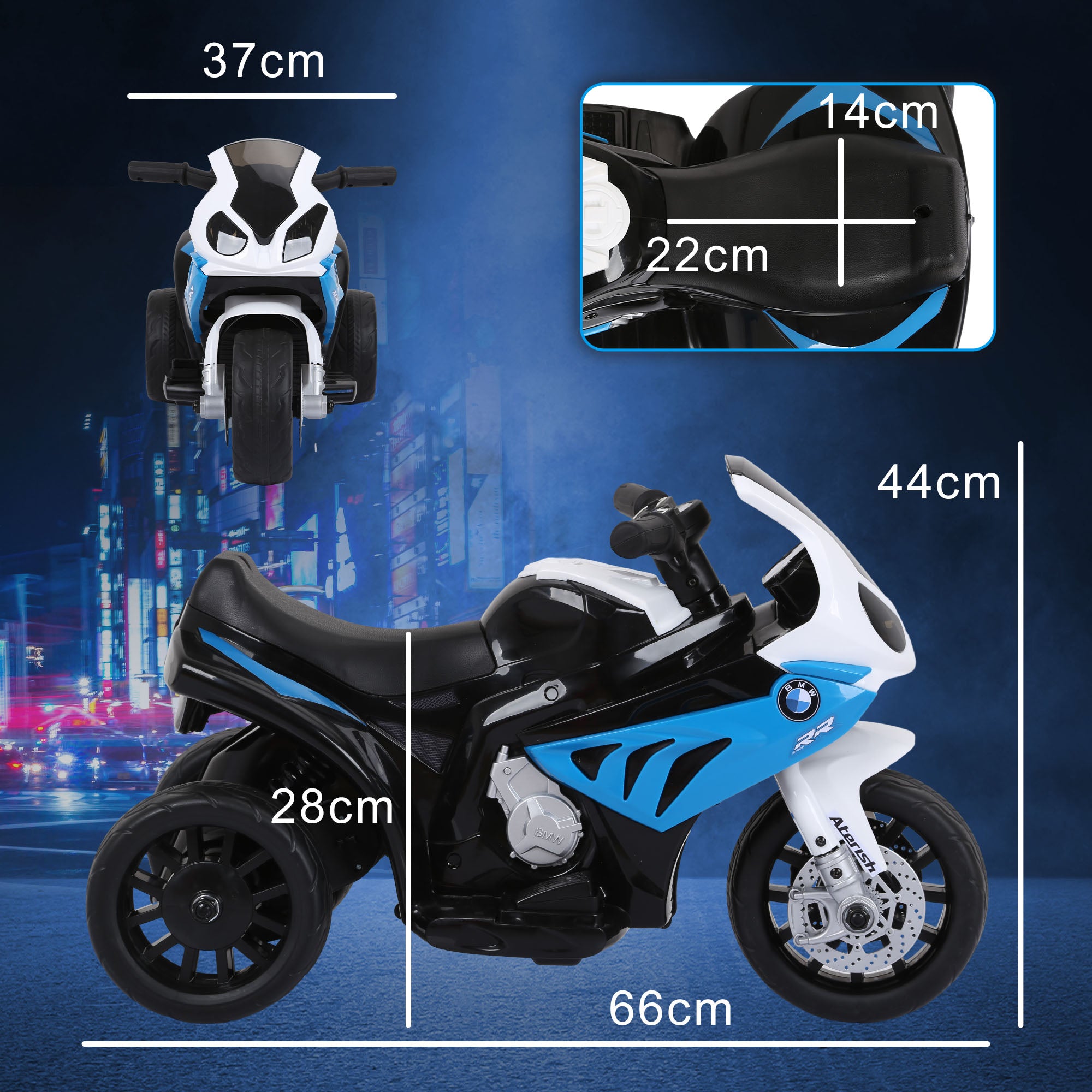 HOMCOM BMW 6V Kids Electric Motorbike - Blue