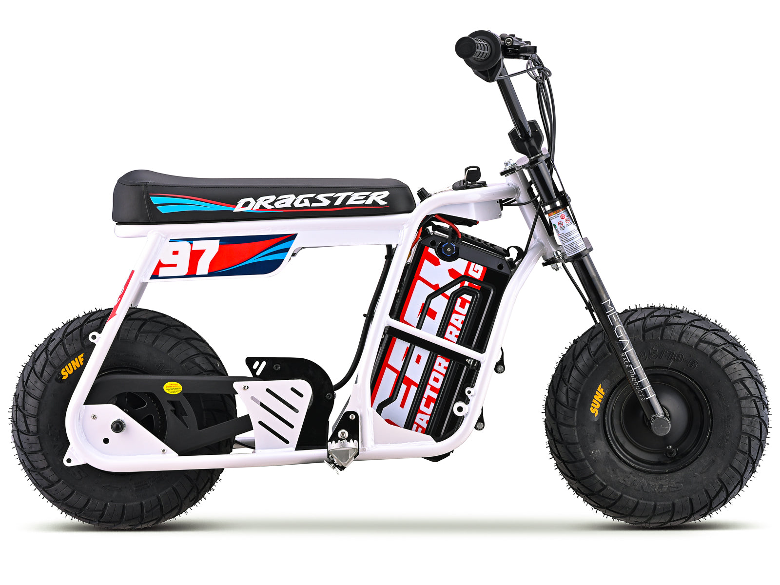 Dragster SM Electric Mini Bike - White