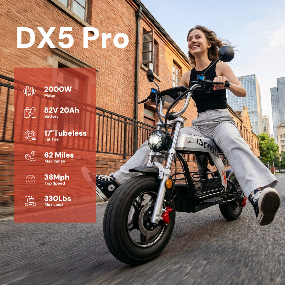 iScooter DX5 / DX5Pro Electric Scooter with Seat & Large Basket