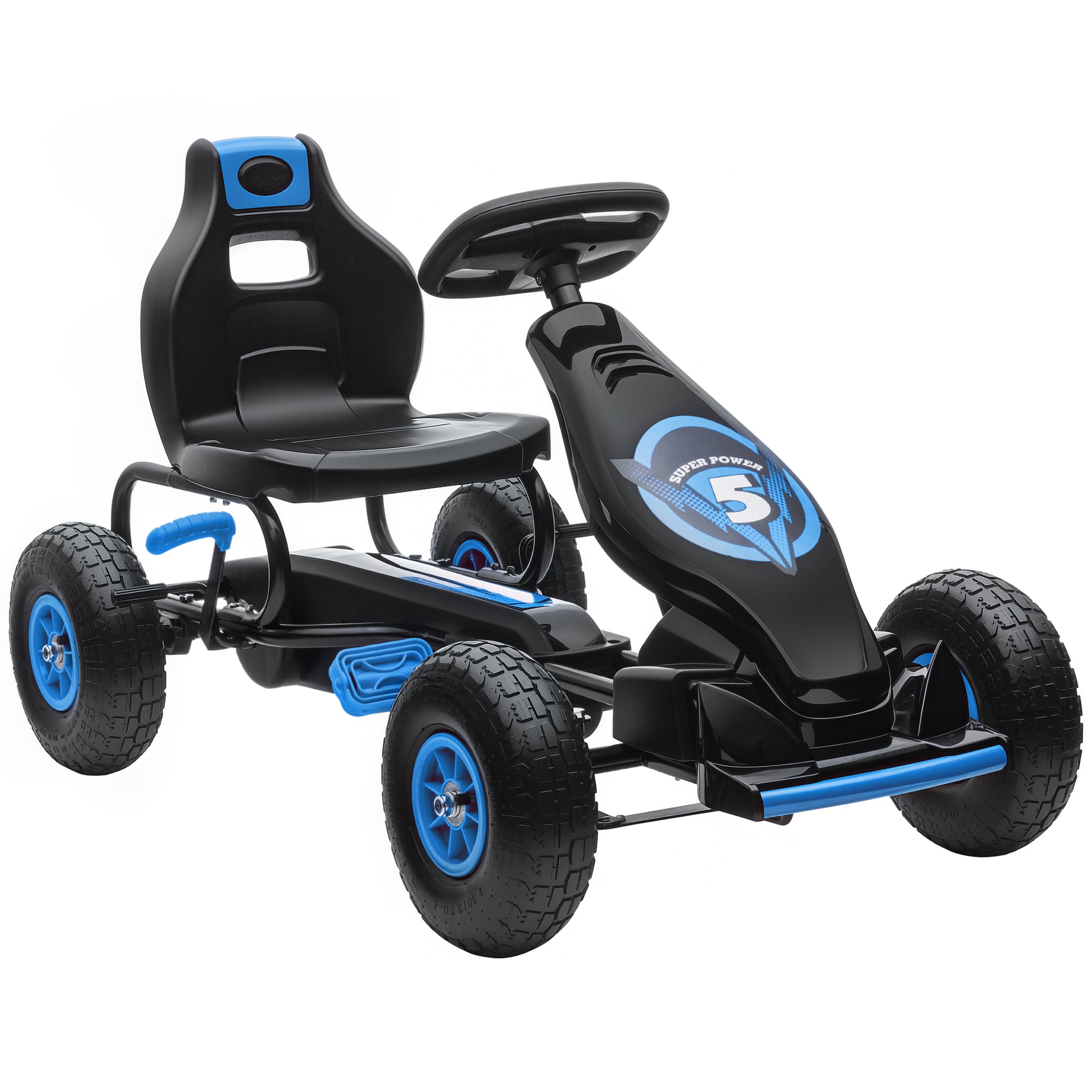HOMCOM Kids Go Kart Adjustable Seat Inflatable Tyres