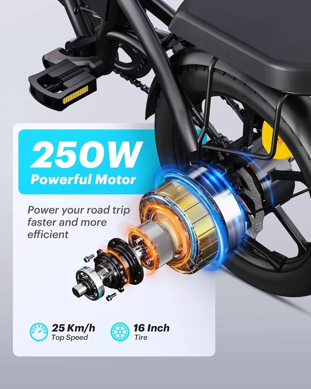 DYU A1F PRO 16" Folding Electric Bike 250W 36V 7.5Ah