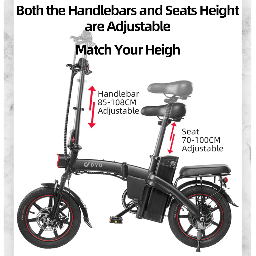 DYU A5 14" Foldable Electric Bike 250W 48V 7.5Ah
