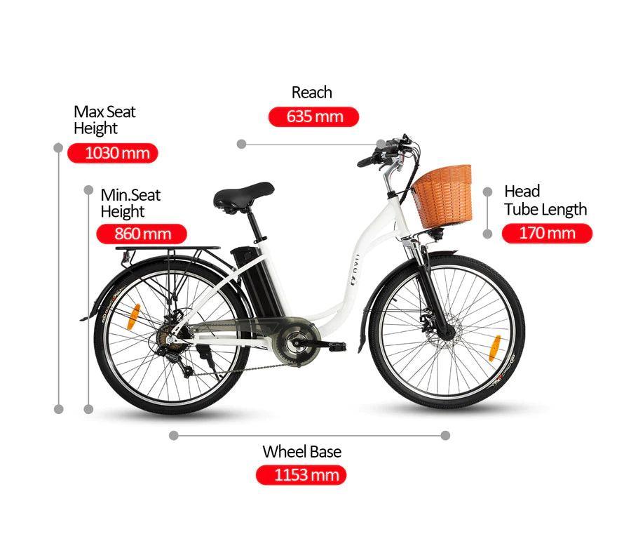 DYU C6 Electric Bike size and dimensions