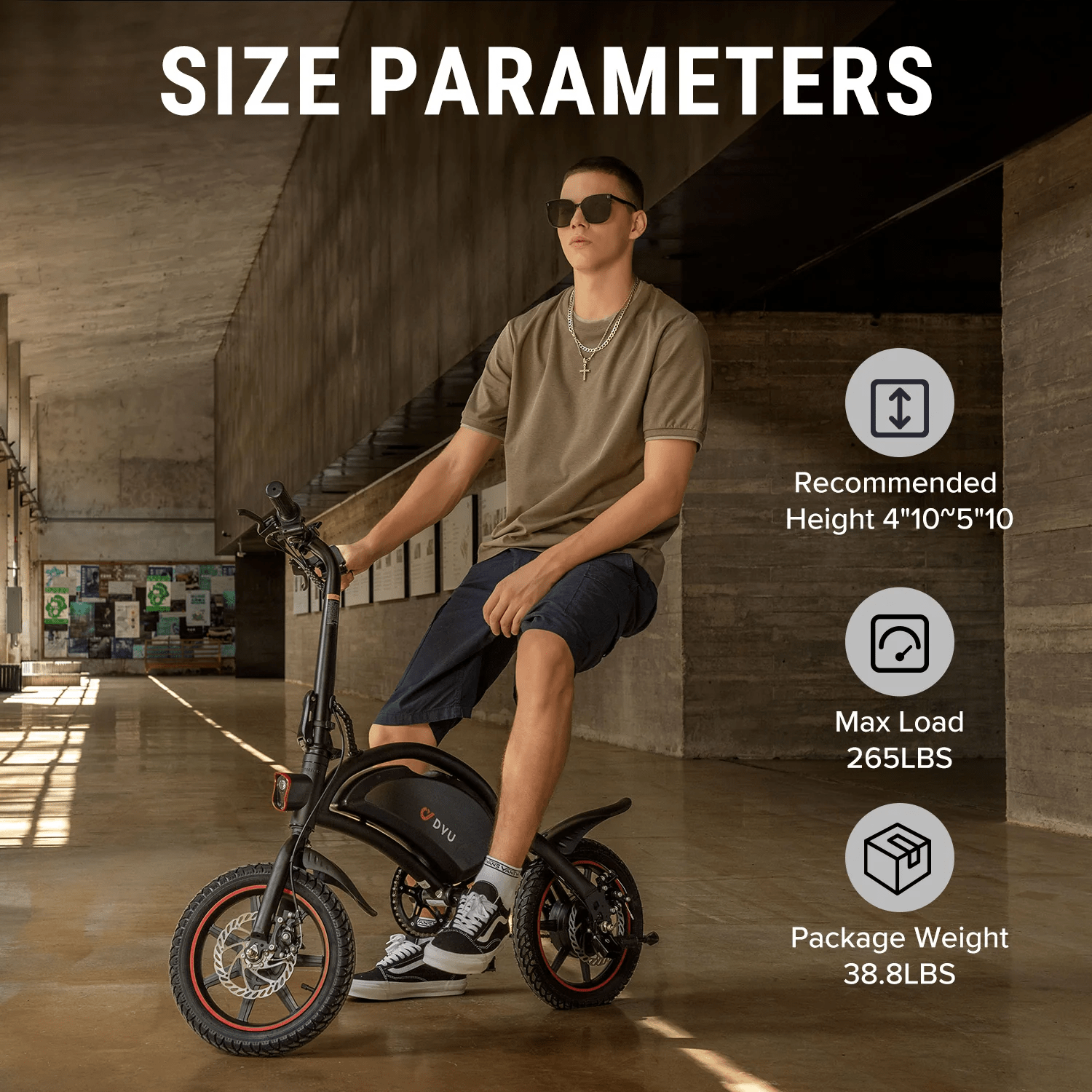 DYU D3F 250W 14” Folding Electric Bike 250W 36V 10Ah