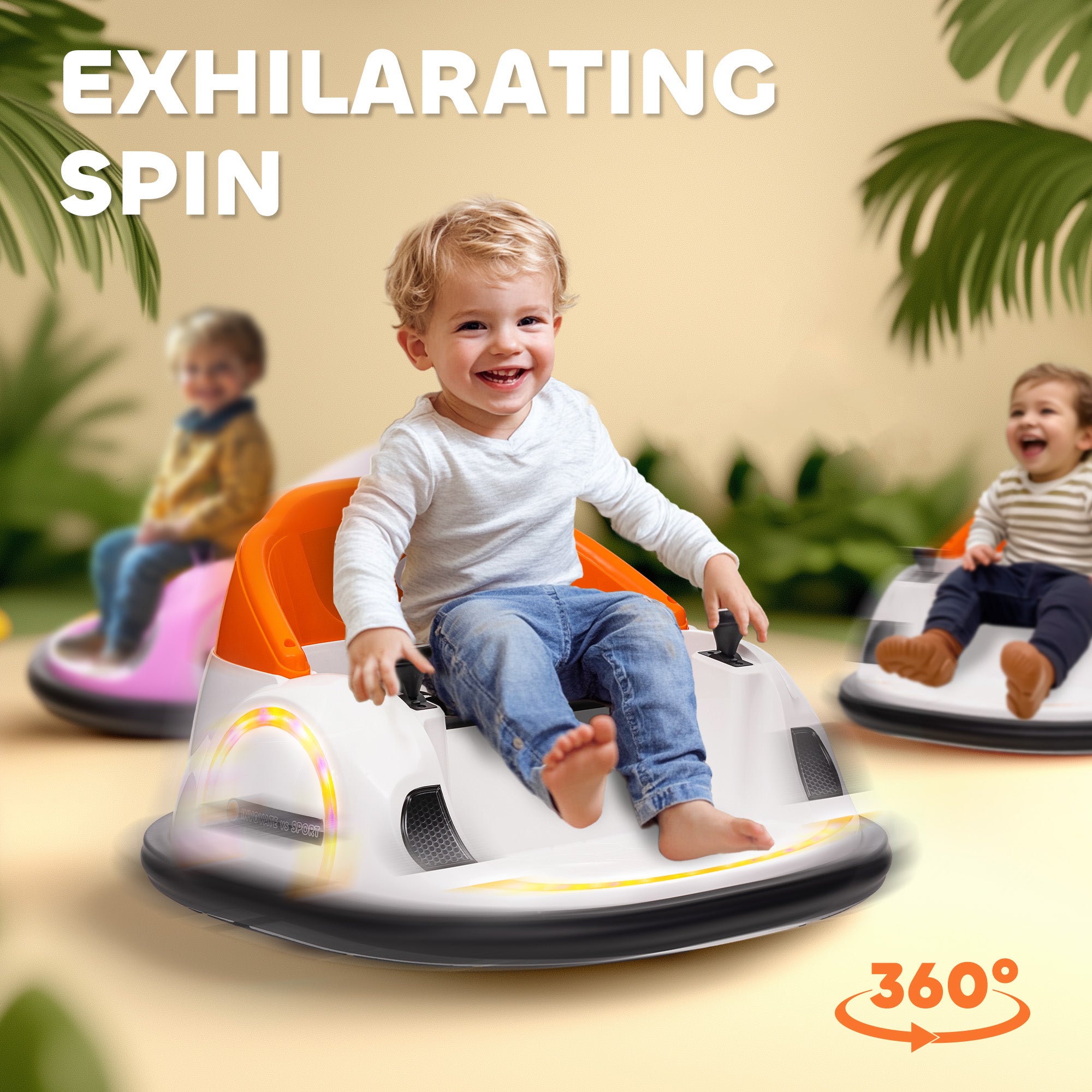AIYAPLAY 12V Kids 360° Bumper Car with Remote