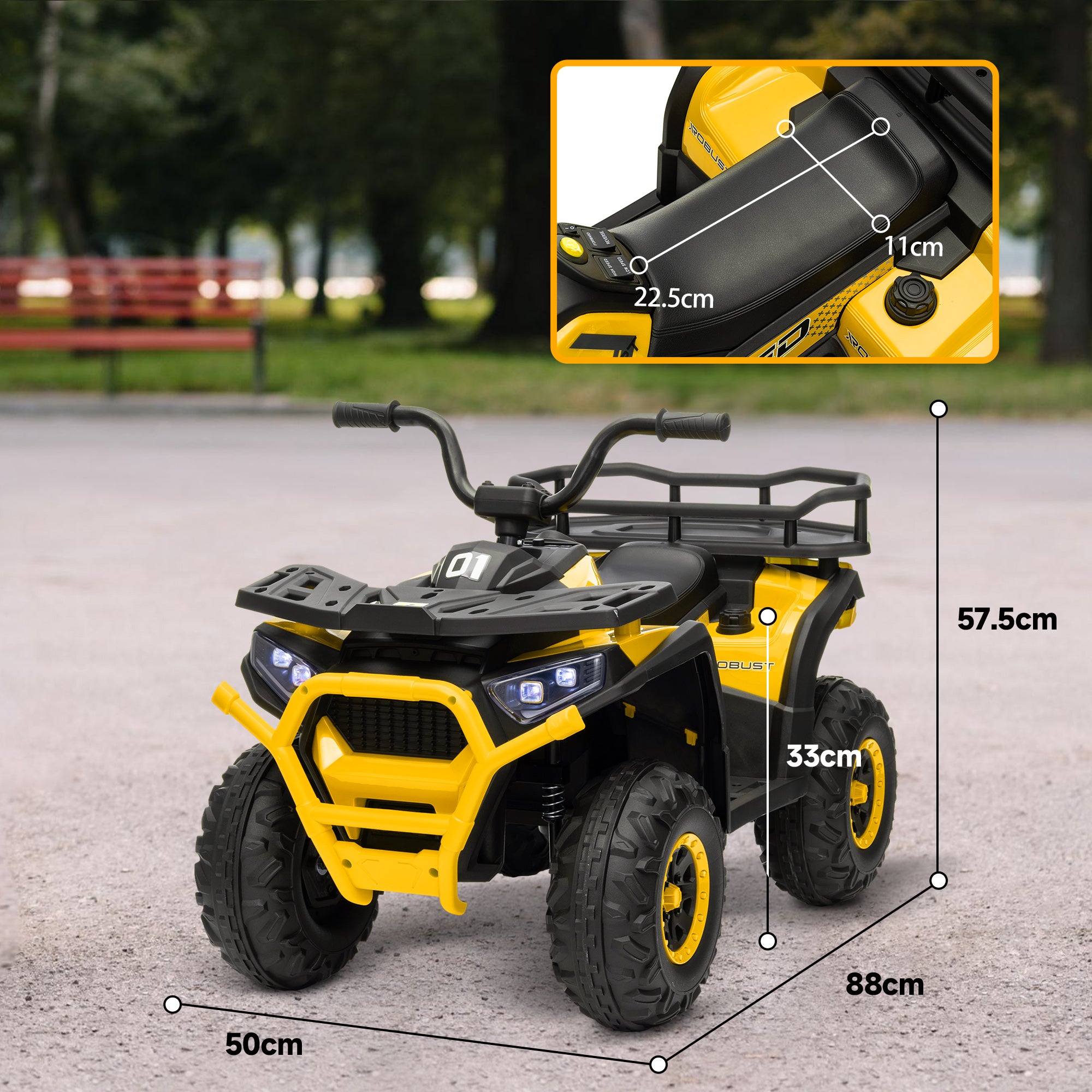 AIYAPLAY 12V Kids Electric Quad Bike - Green